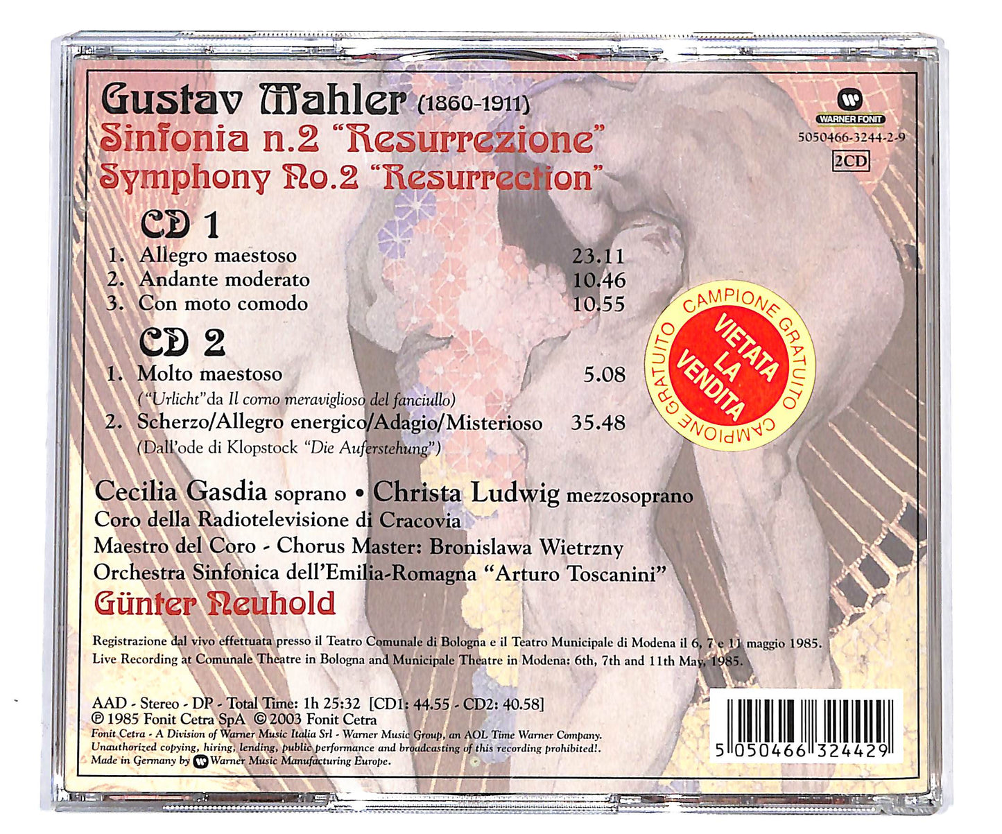 EBOND Mahler - Sinfonia N.2 'Resurrezione CD CD098522