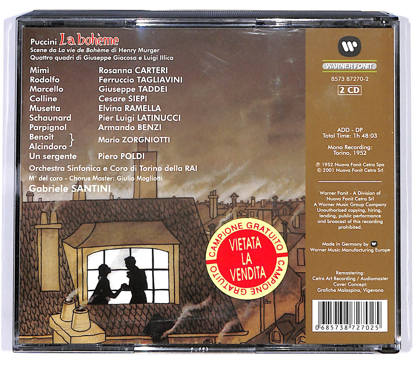 EBOND Giacomo Puccini La Boheme - Carteri CD CD098614