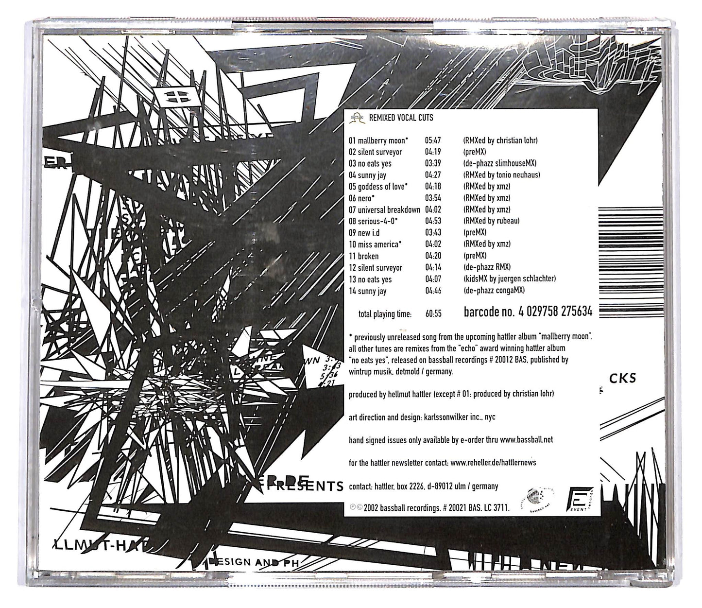 EBOND Hattler - Remixed Vocal Cuts CD CD098827