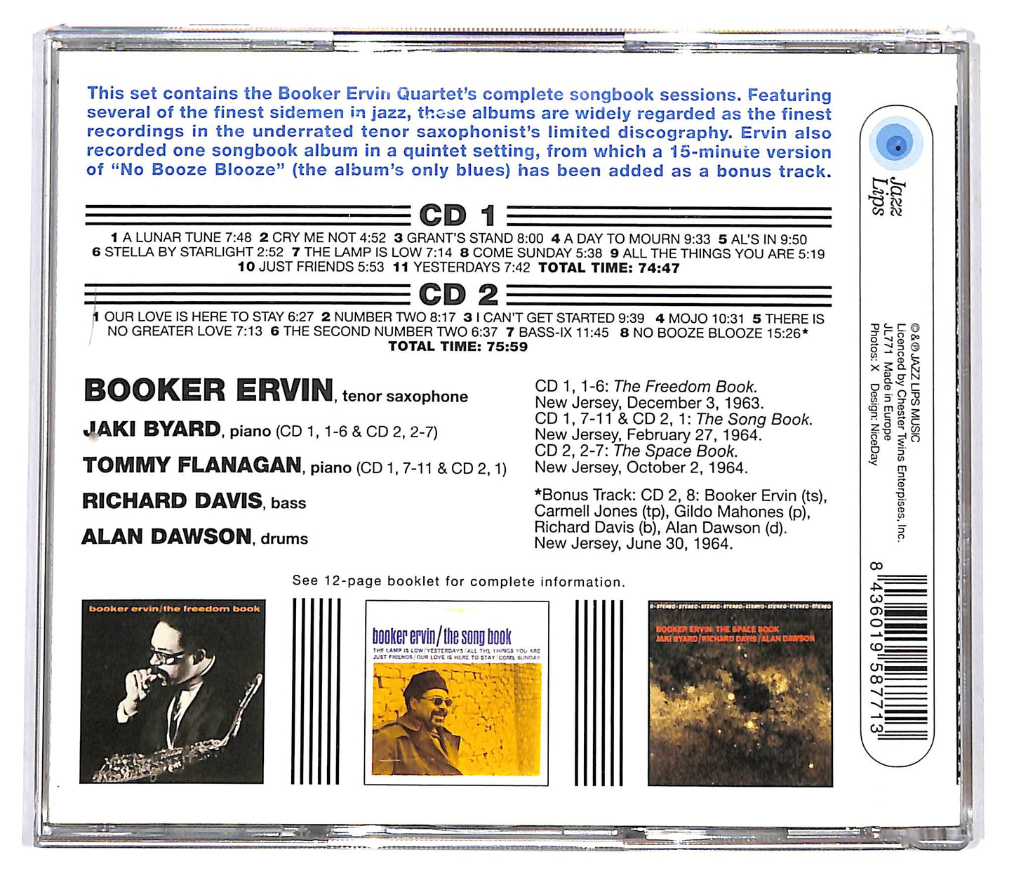EBOND Booker Ervin Quartet - The Complete Songbook Sessions CD CD098913