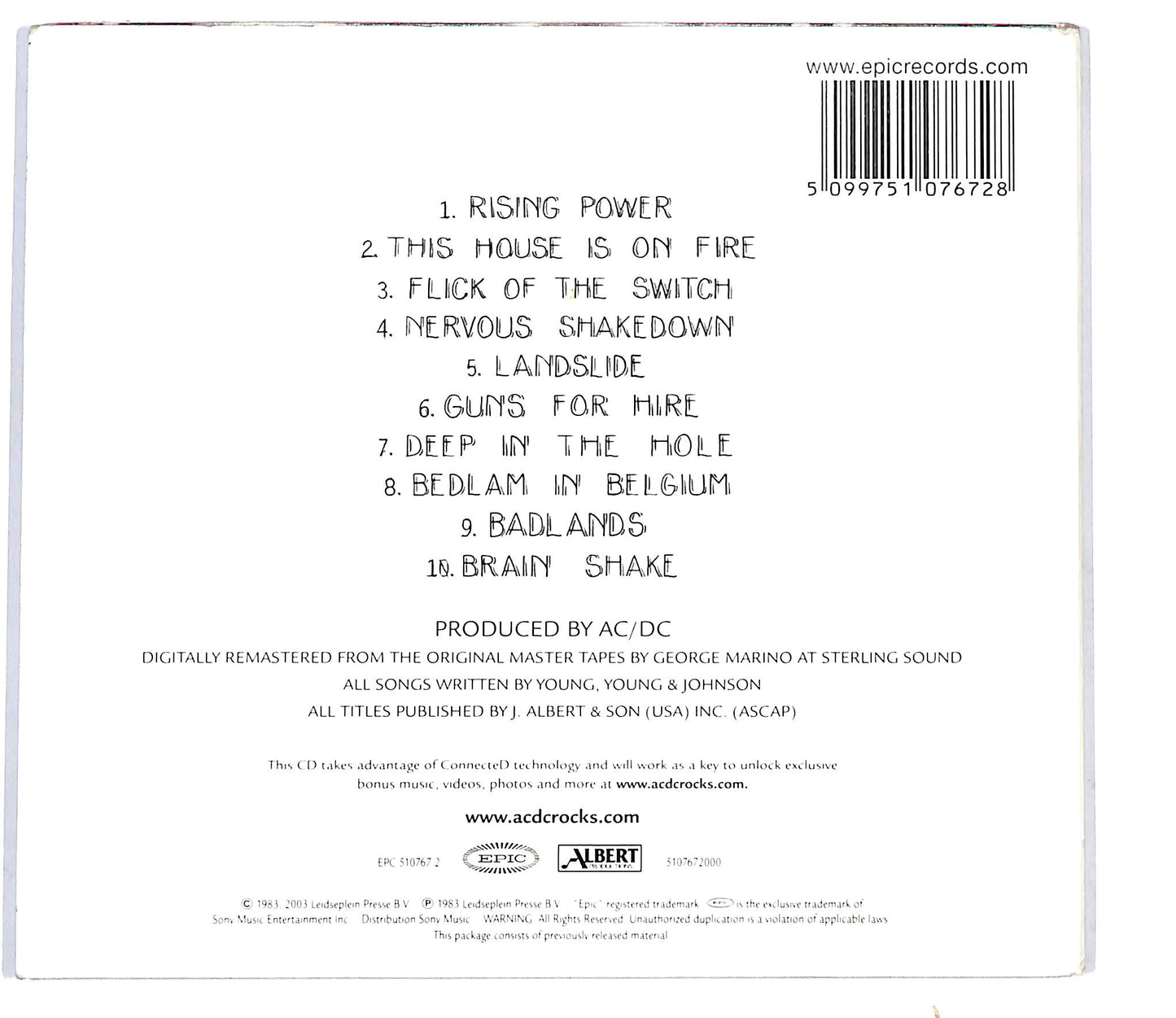 EBOND AC/DC - Flick Of The Switch DIGIPACK CD CD098914