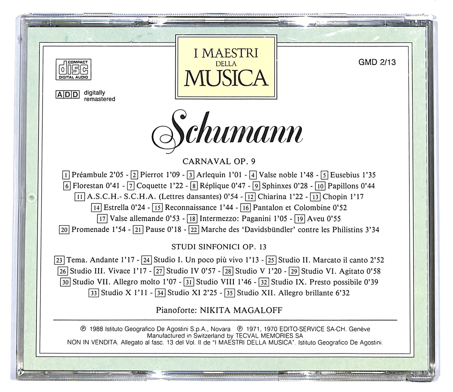 EBOND Schumann - Carnival Op. 9 / Studi Sinfonici Op. 13 EDITORIALE CD CD100348