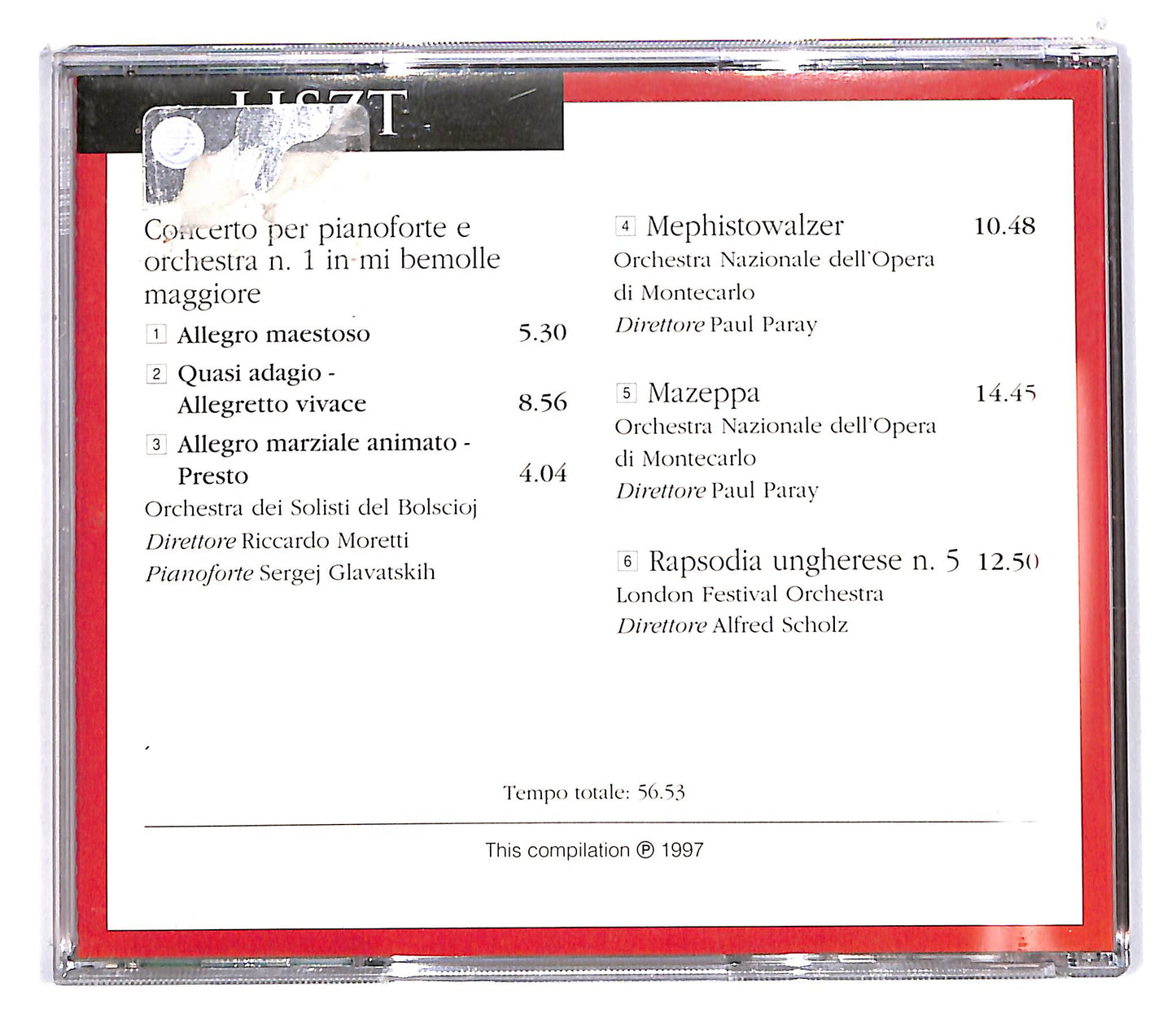 EBOND Liszt - concerto per pianoforte n.1 e n.5 EDITORIALE CD CD100534