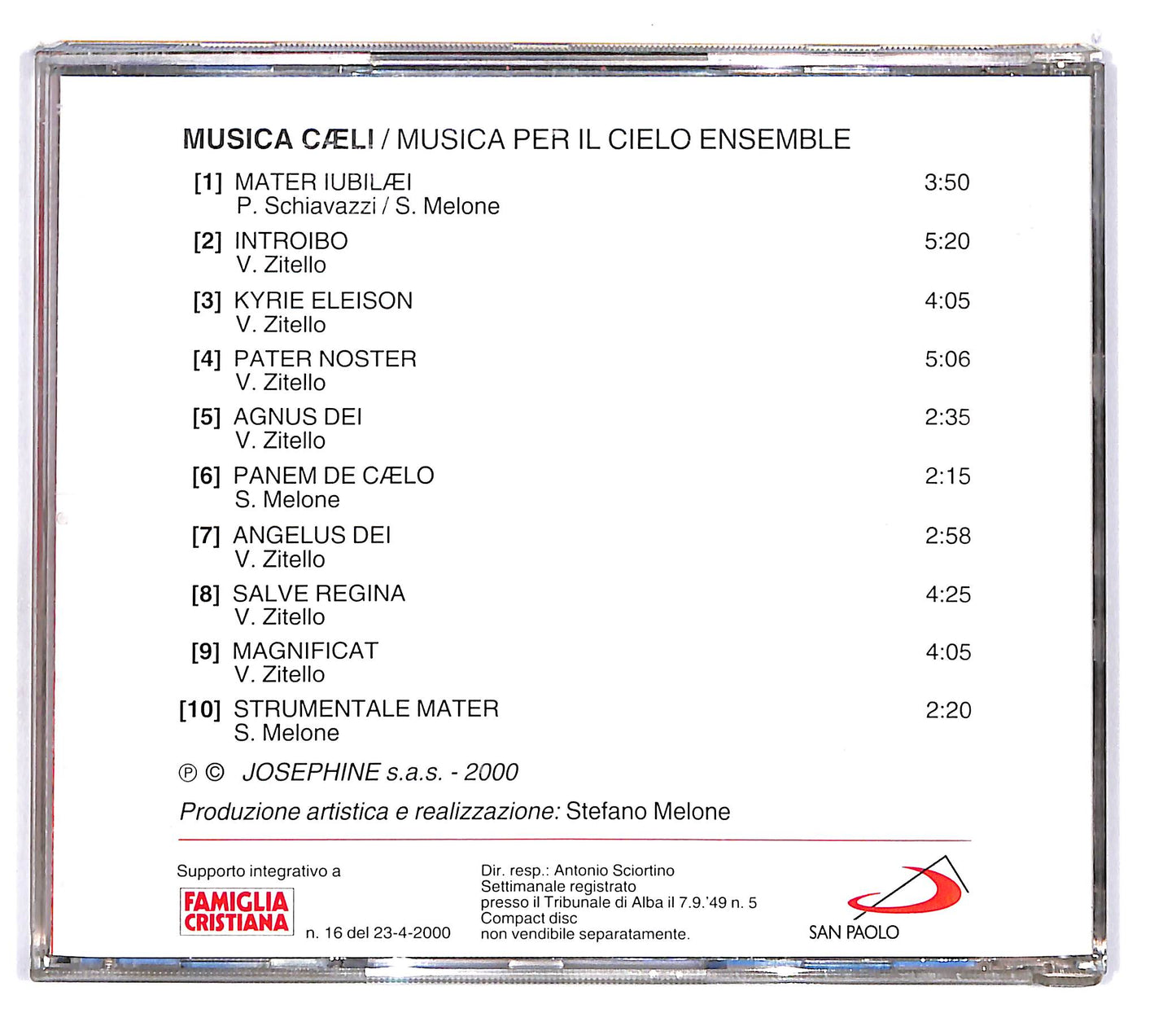 EBOND Musica Cæli - Musica Per Il Cielo Ensemble EDITORIALE CD CD100549