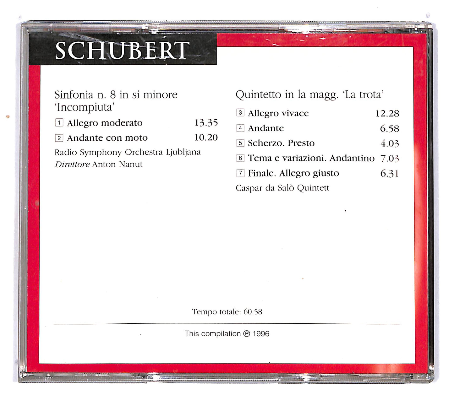EBOND Schubert - Sinfonia N.8 In Si Min. 'Incompiuta EDITORIALE CD CD100614