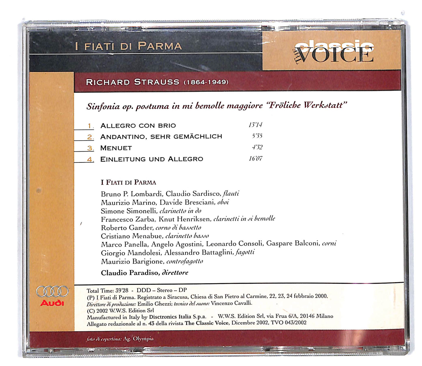 EBOND Richard Strauss - I Fiati Di Parma EDITORIALE CD CD100705