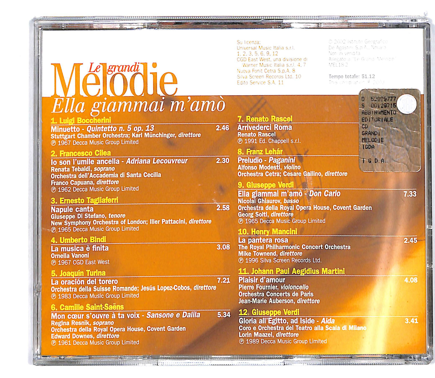 EBOND Various - le grandi melodie - Ella giammai m'amo EDITORIALE CD CD100718
