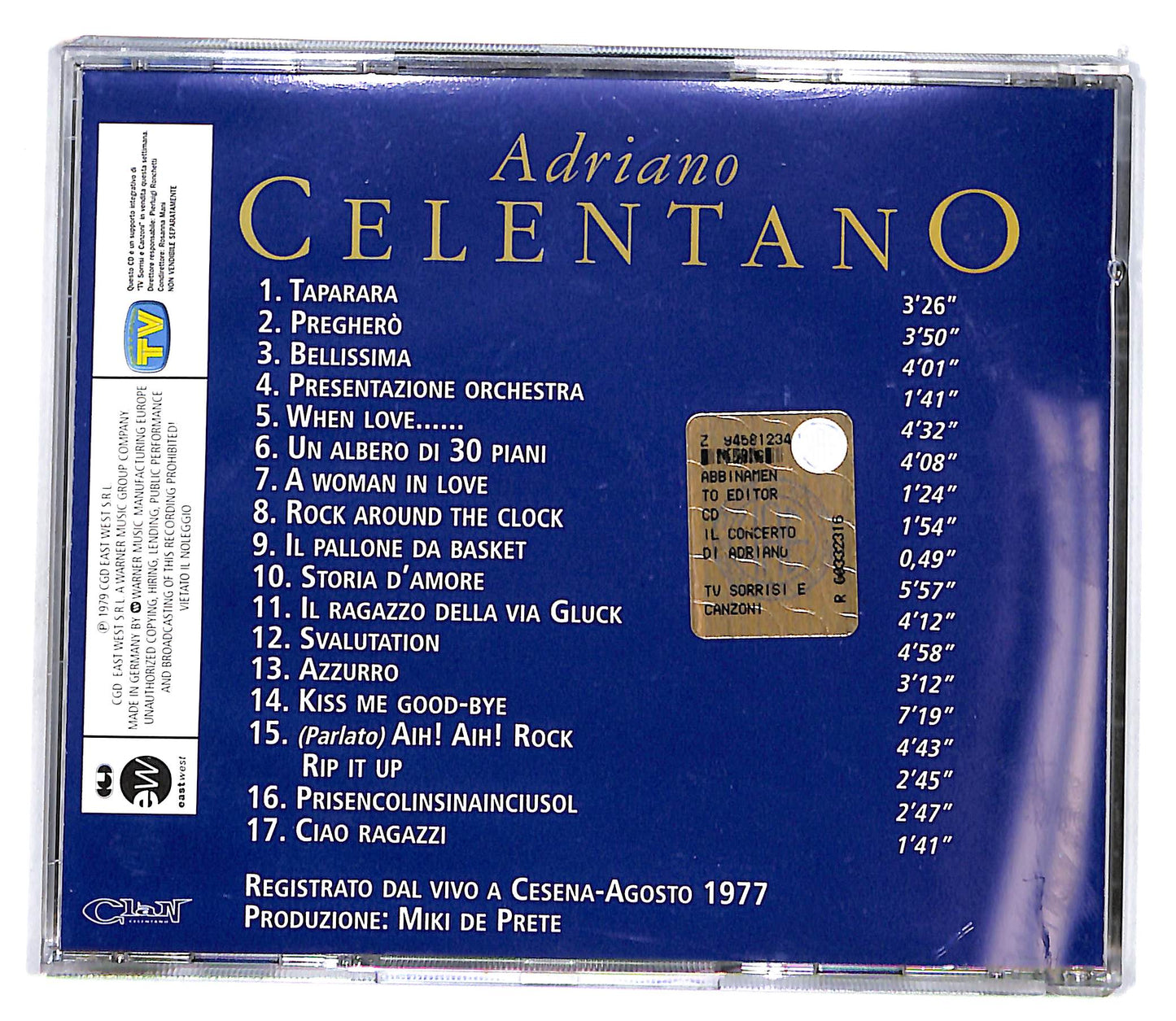 EBOND Adriano Celentano - Il Concerto Di Adriano EDITORIALE CD CD100737