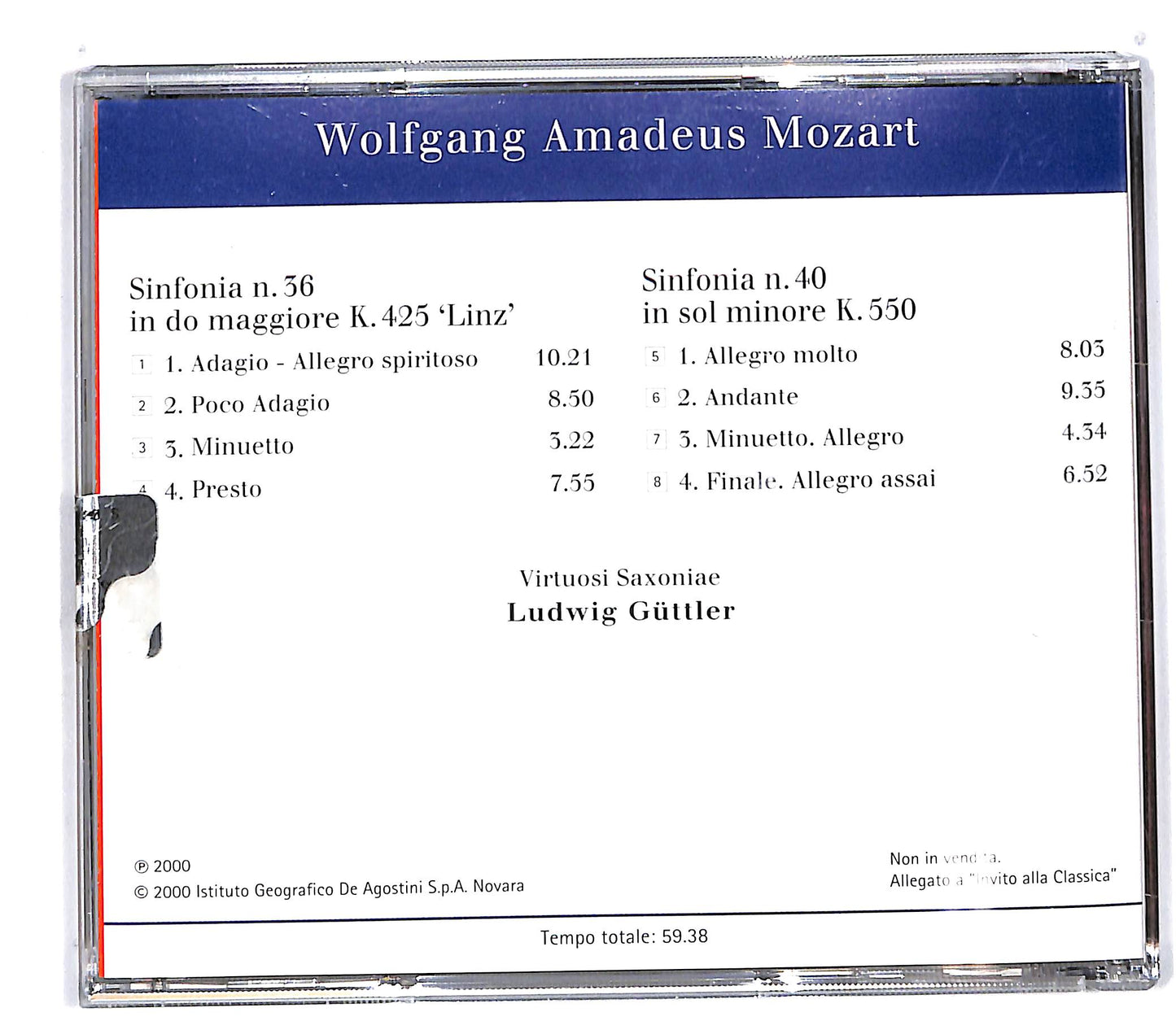 EBOND Mozart - Sinfonie n.36 'Linz' e n.40 EDITORIALE CD CD100748