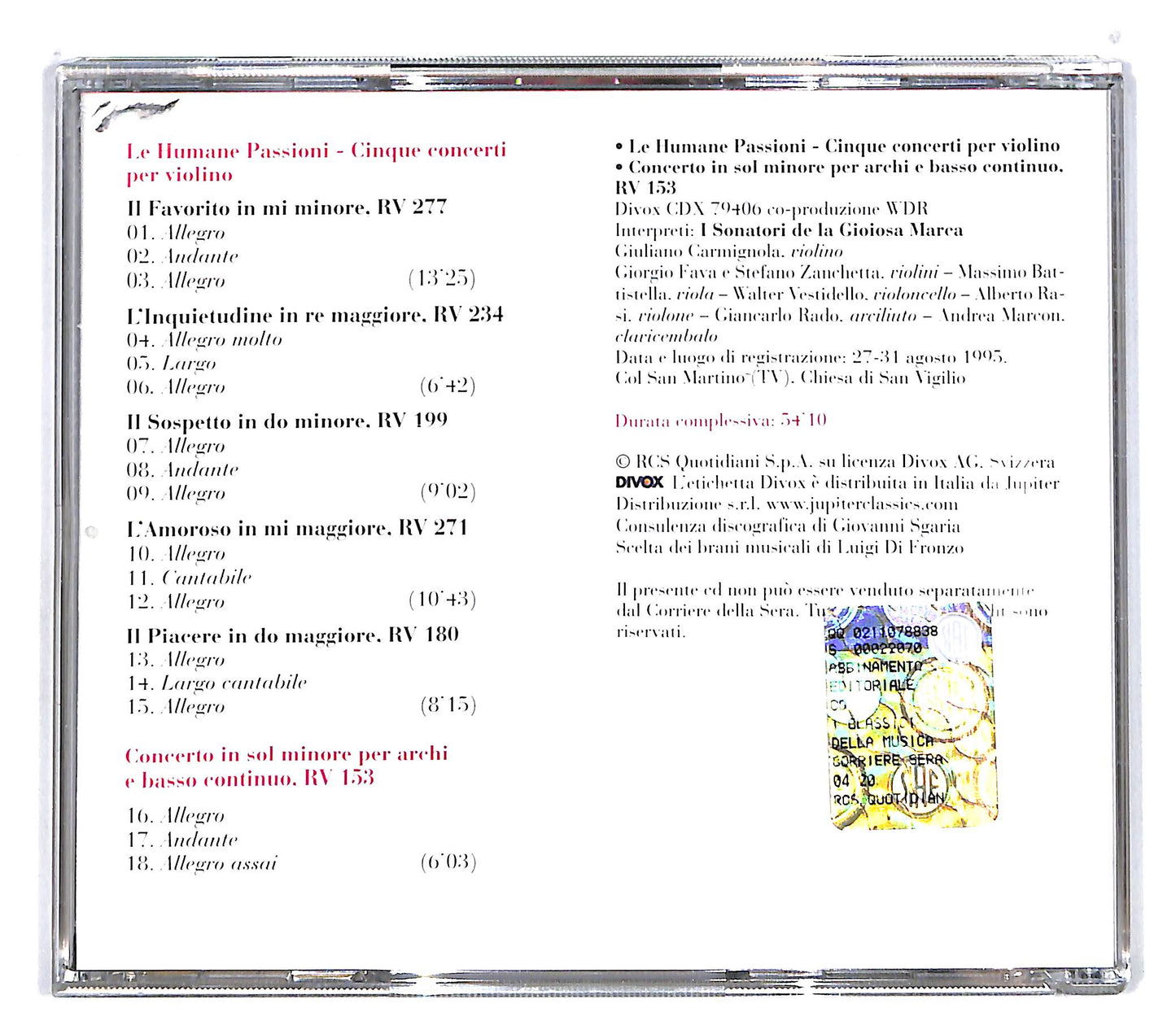 EBOND Antonio Vivaldi - cinque concerti per violino EDITORIALE CD CD100751