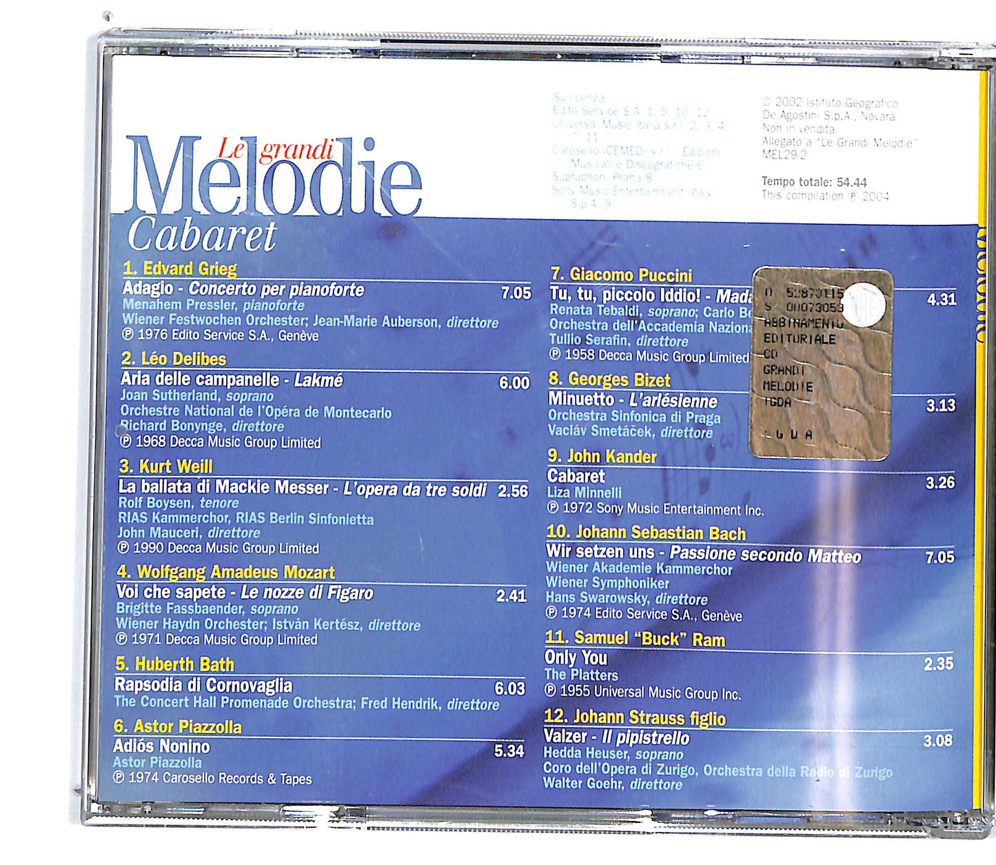 EBOND Various - Cabaret Le Grandi Melodie EDITORIALE CD CD100854