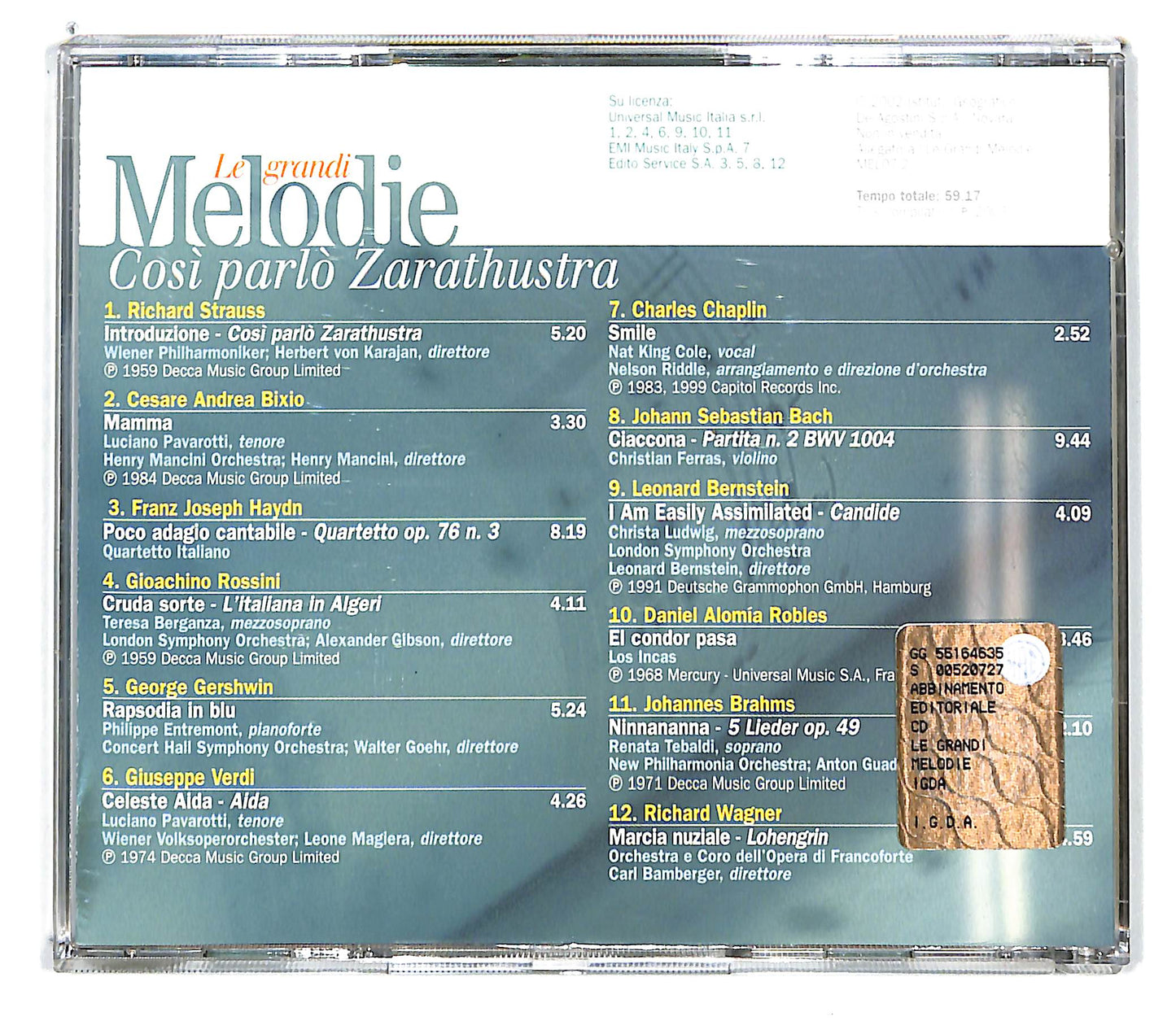 EBOND Various - Cosi parlo Zarathustra - le grandi Melodie CD CD100930