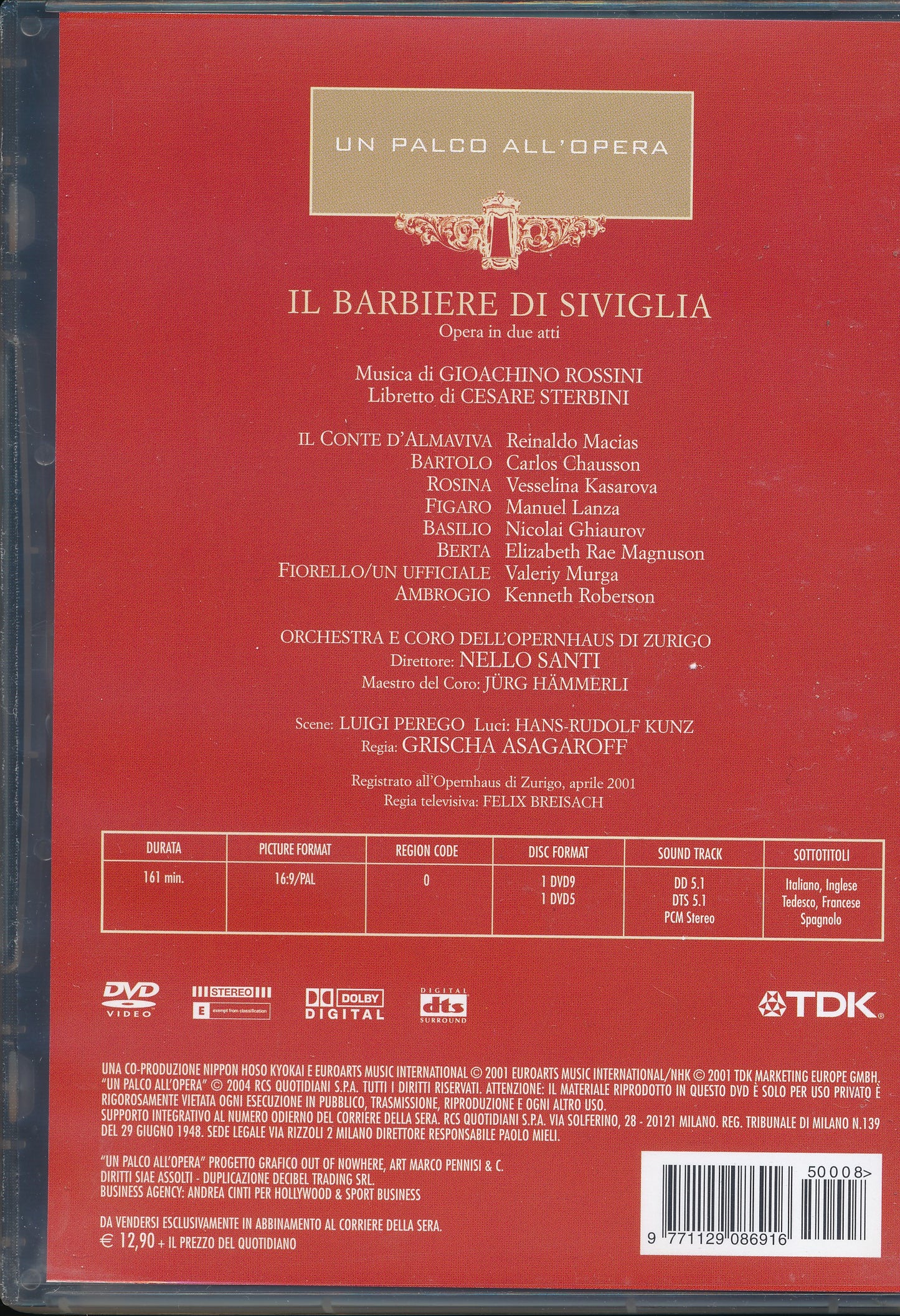 EBOND Il barbiere di siviglia - Gioacchino Rossini - Un palco all'opera DVD D085002