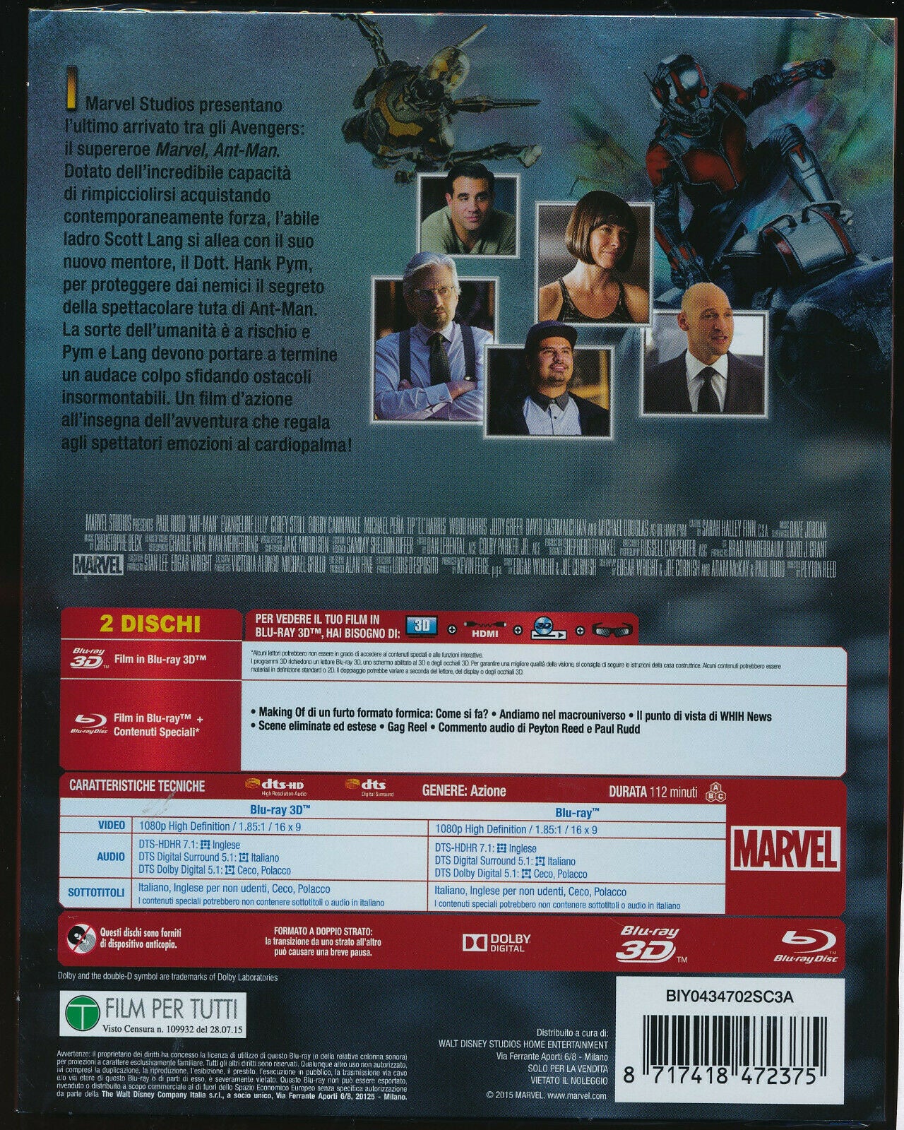 EBOND Ant-man BLURAY 3d + BLURAY D271005