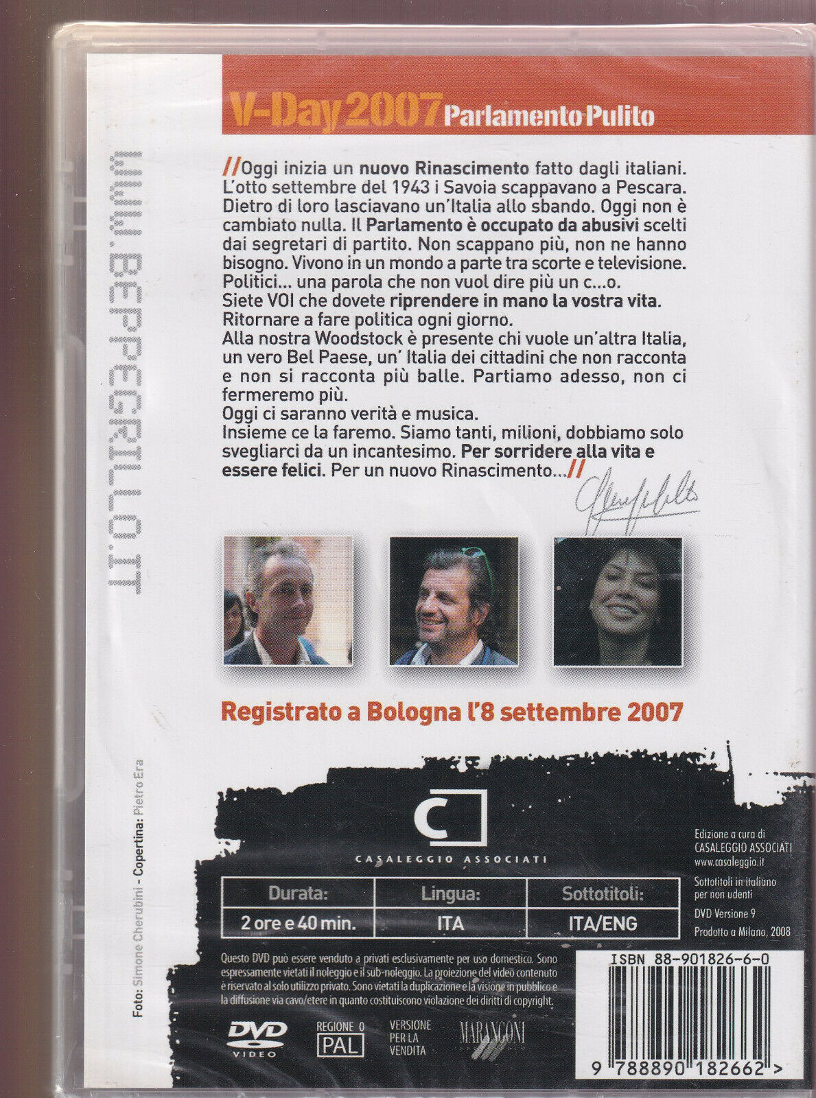 EBOND V Day 007 Parlamento Pulito DVD D296006