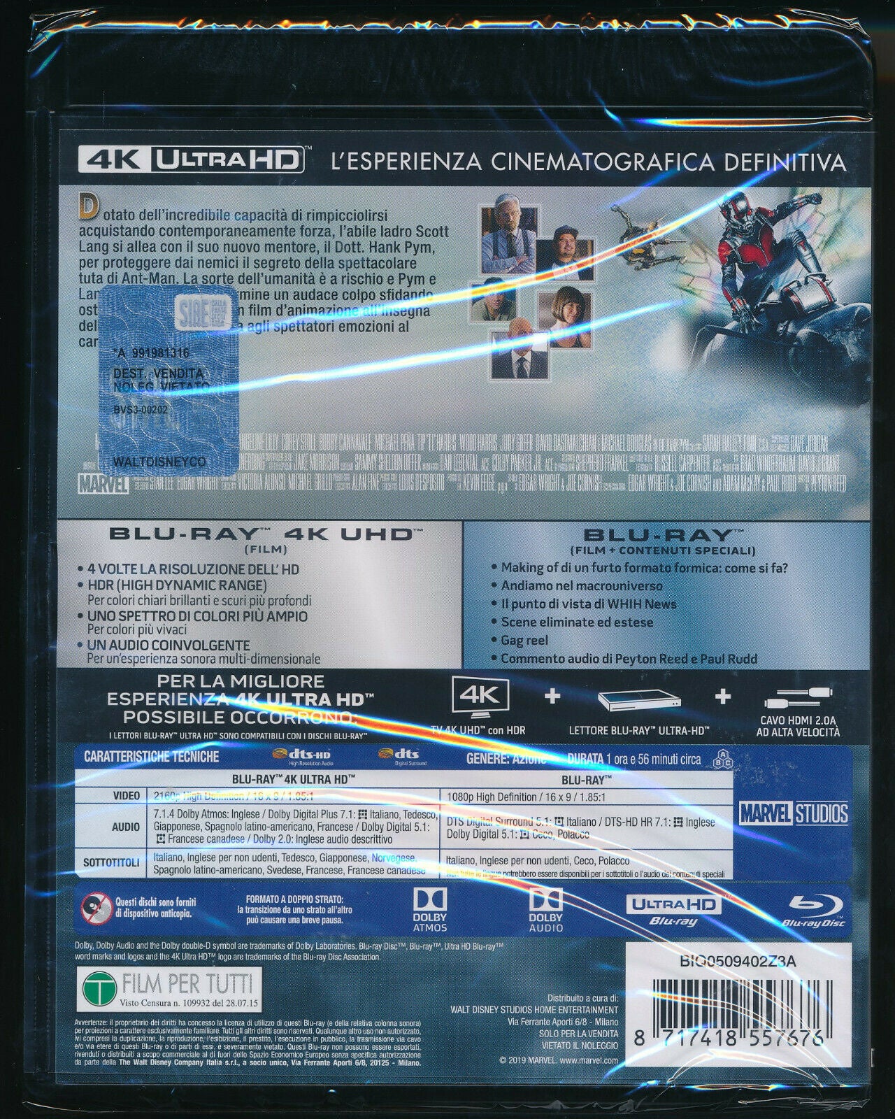 EBOND Ant-man 4k Ultra Hd + BLURAY D332005