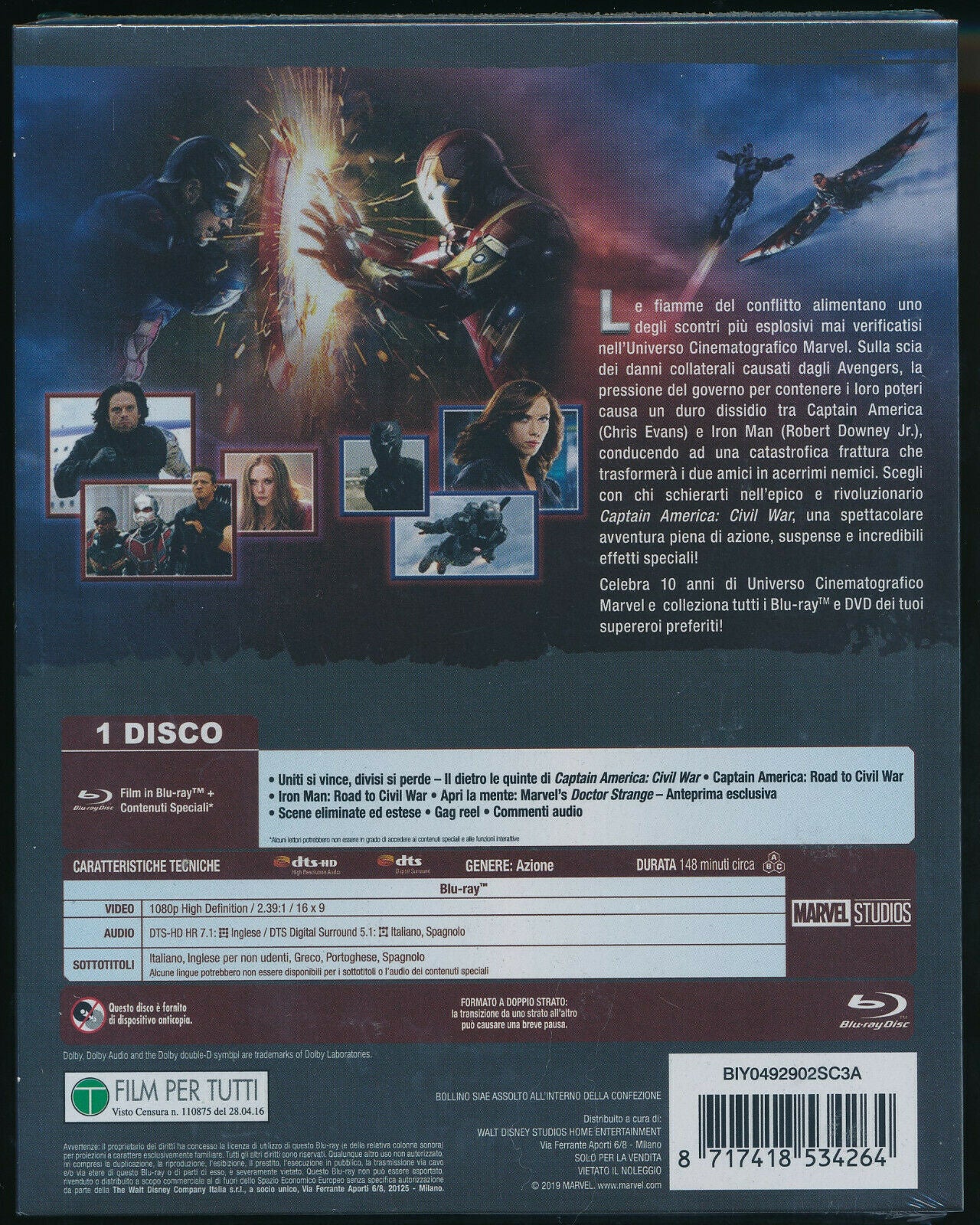 EBOND Captain America Civil War BLURAY D338002