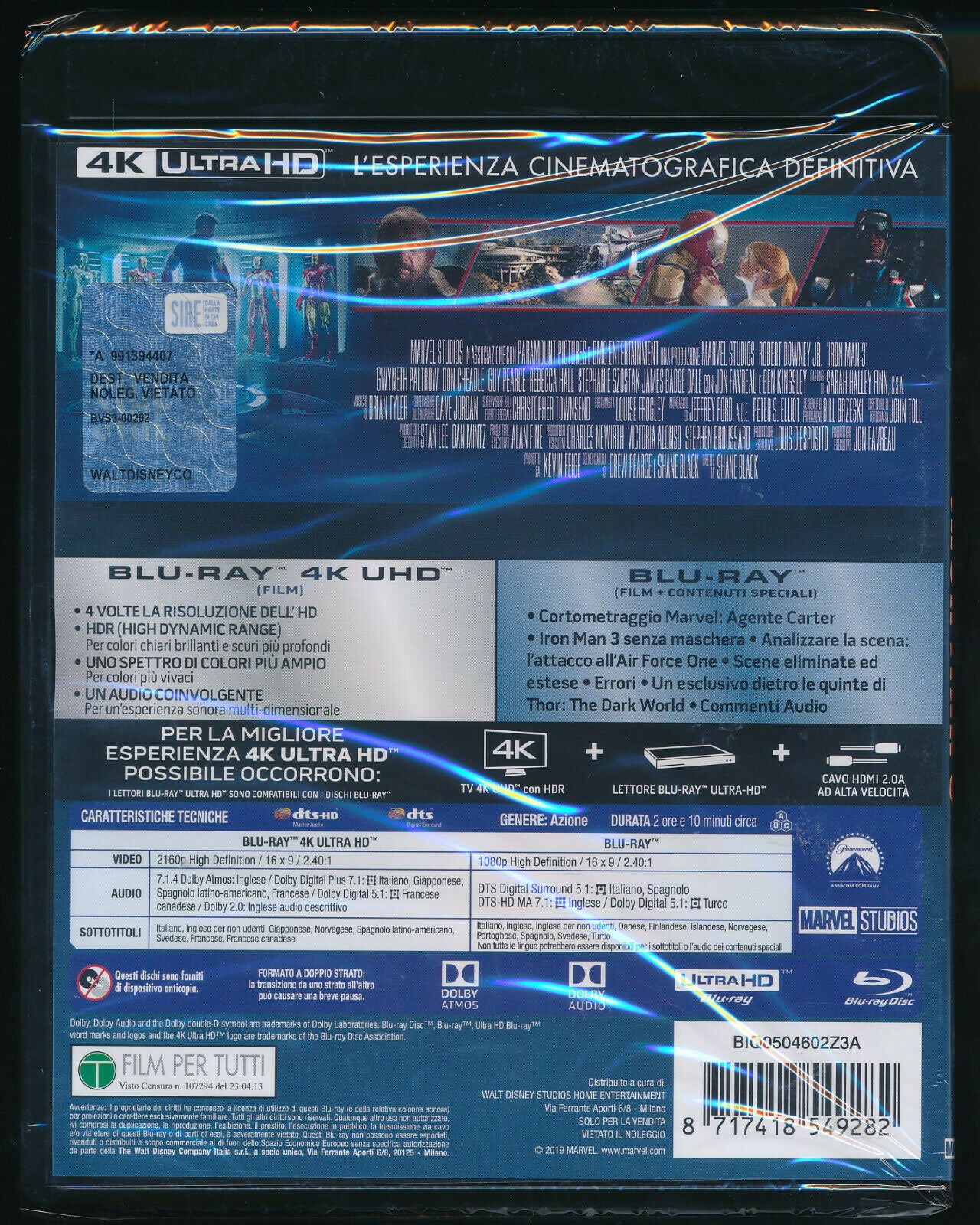 EBOND Iron Man 3 4k Ultra Hd + BLURAY D338003