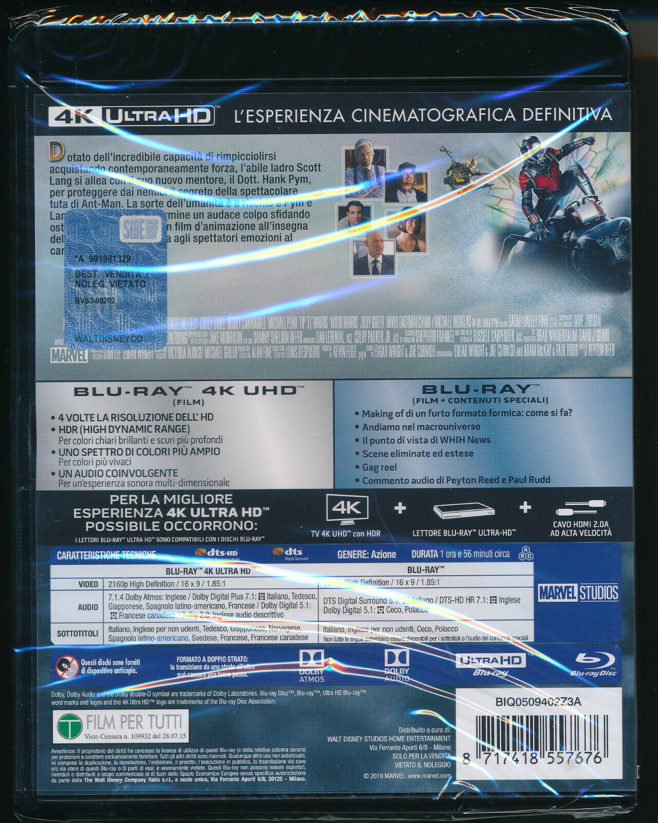 EBOND Ant-man 4k Ultra Hd + BLURAY D348016