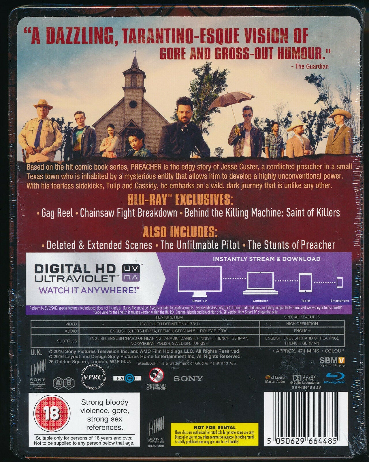 EBOND Preacher Season 1 BLURAY Steelbook Uk Edition BLURAY D404012