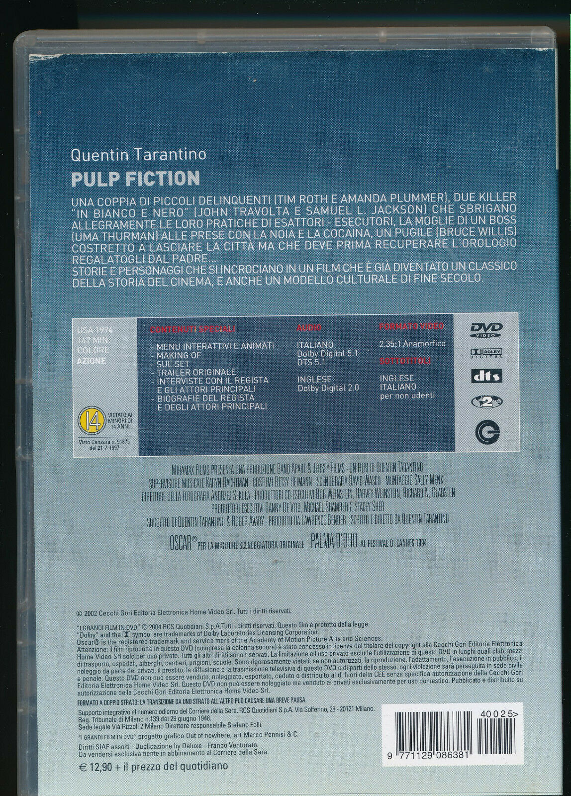 EBOND Pulp Fiction DVD Editoriale D437002
