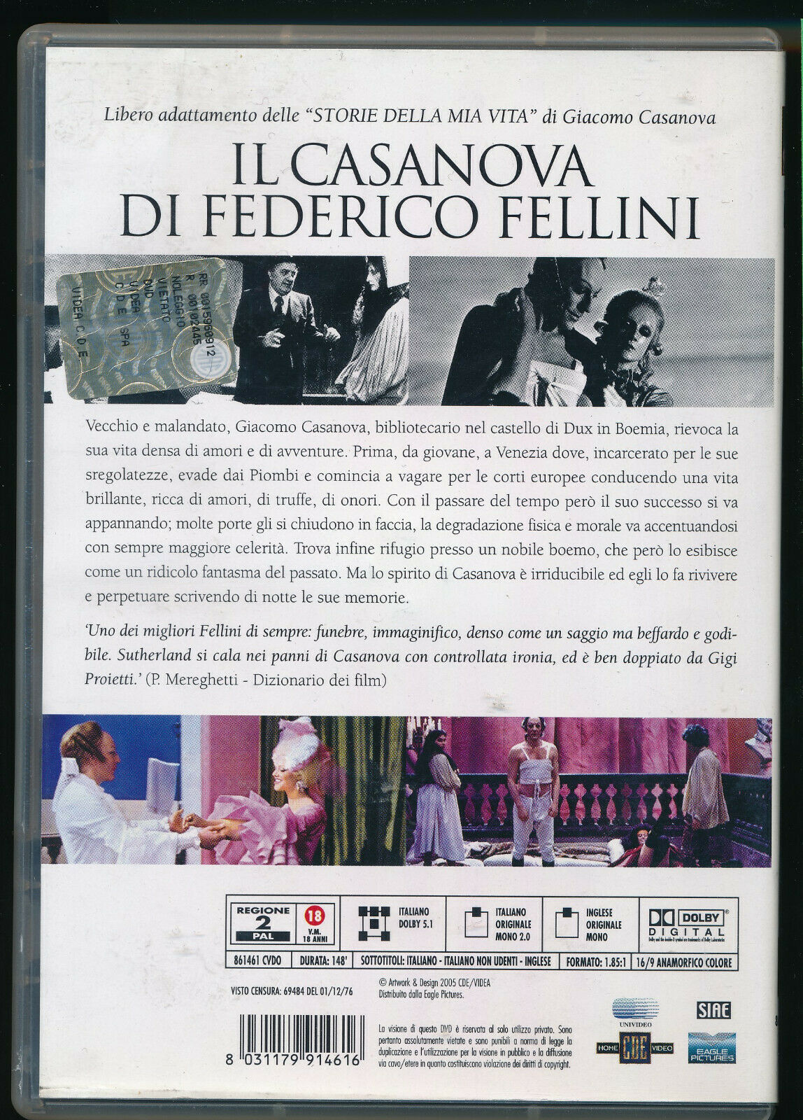 EBOND Il Casanova Di Federico Fellini DVD D444004