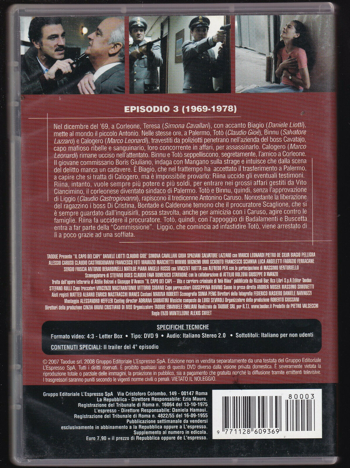 EBOND Il Capo Dei Capi Episodio 3 DVD Editoriale Repubblica D473004