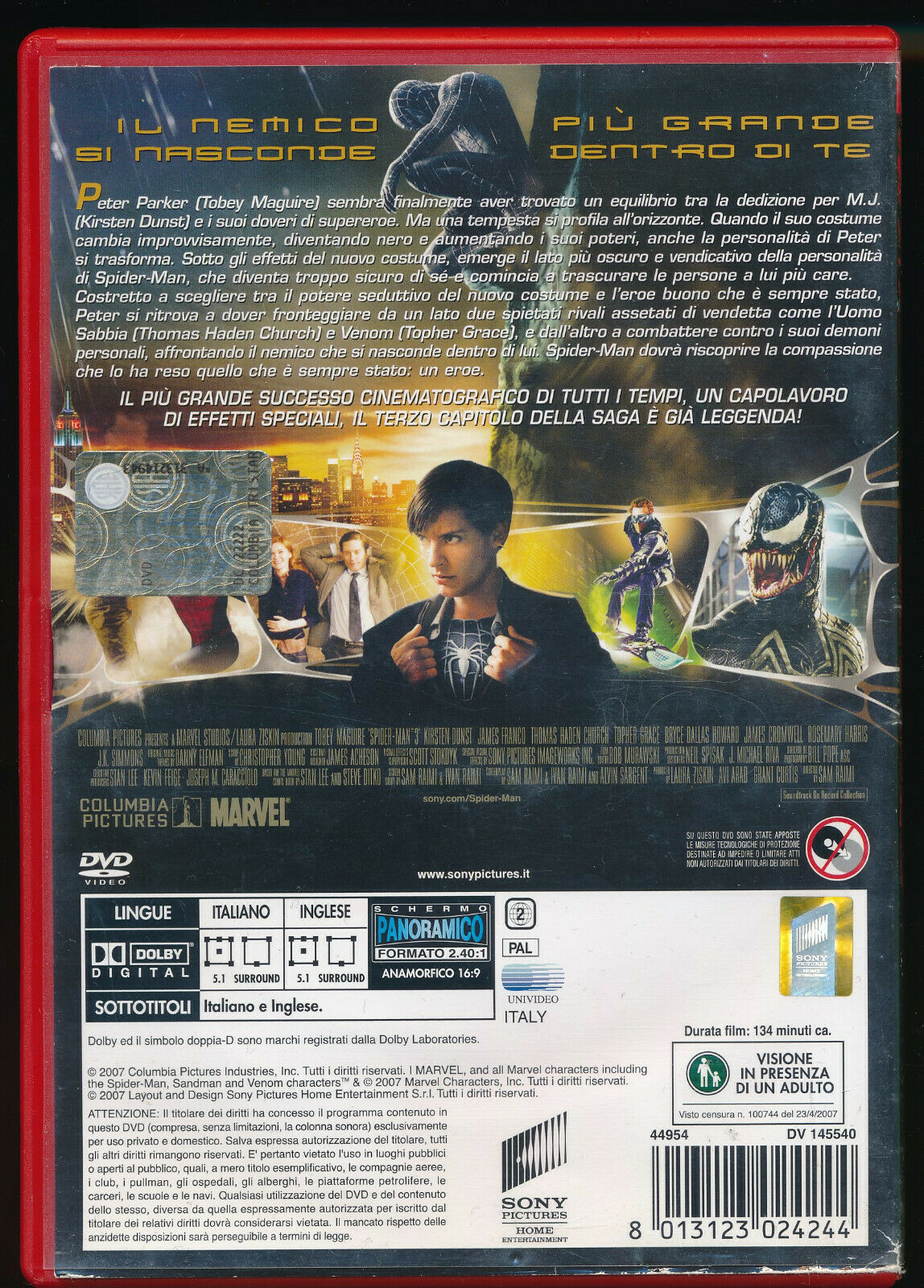 EBOND Spider-man 3 DVD Ex Noleggio D 536011 D536011