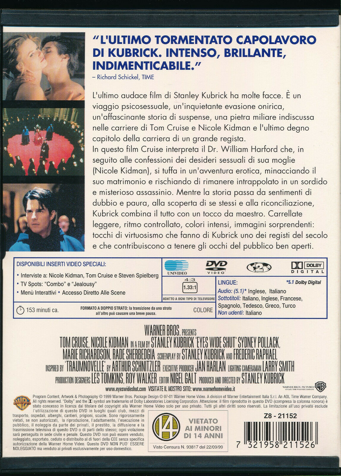 EBOND Eyes Wide Shut DVD Snapper D553911