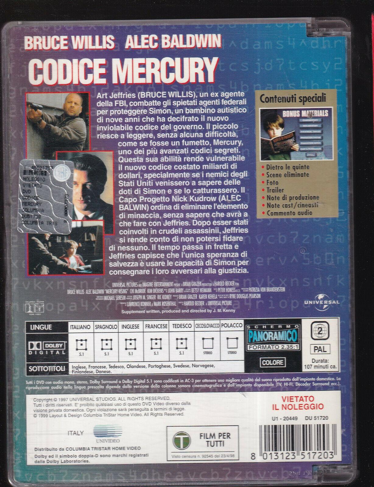 EBOND Codice Mercury Sjb DVD D554233