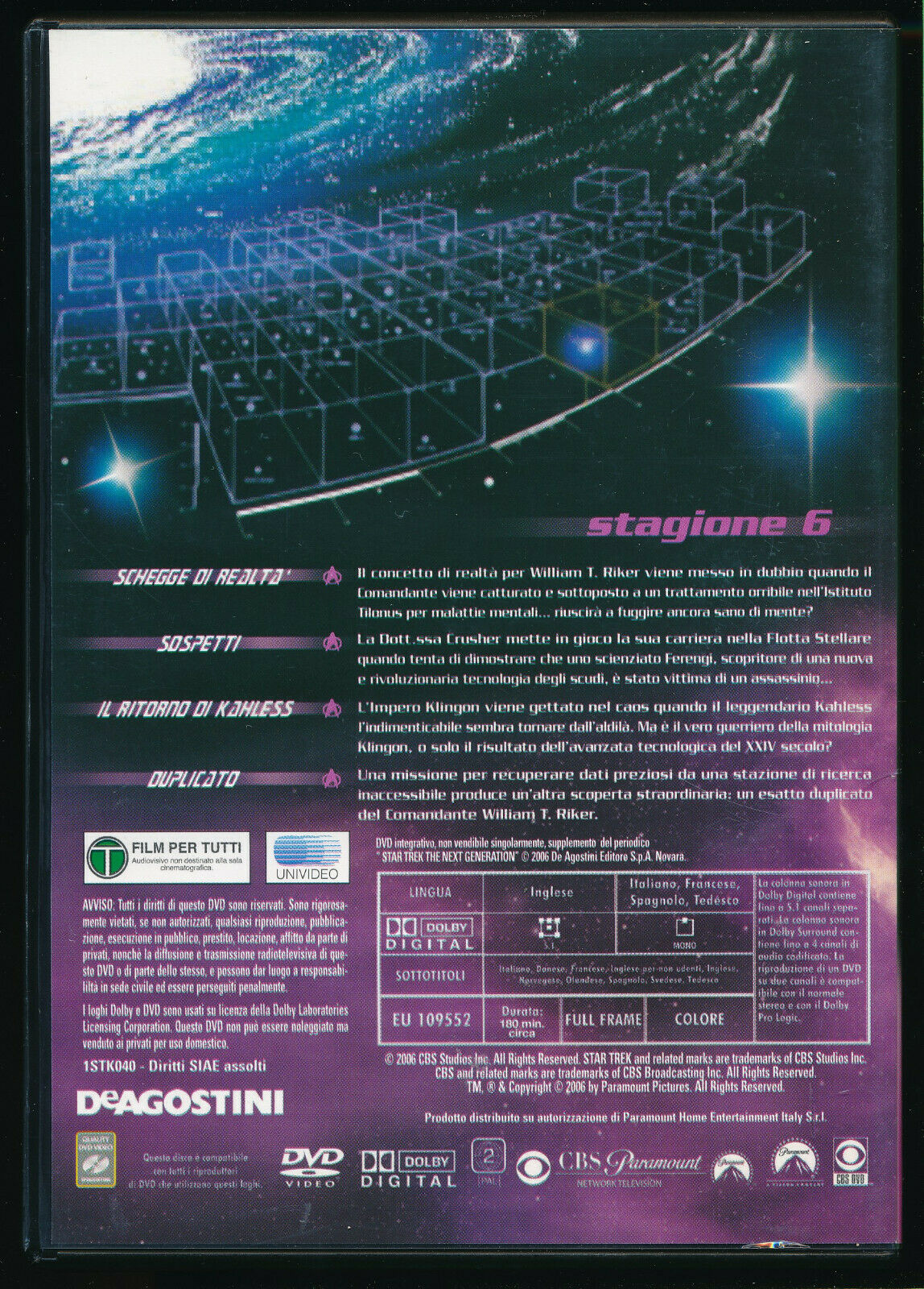 EBOND Star Trek The Next Generation Stagione 6 DVD Editoriale D554323