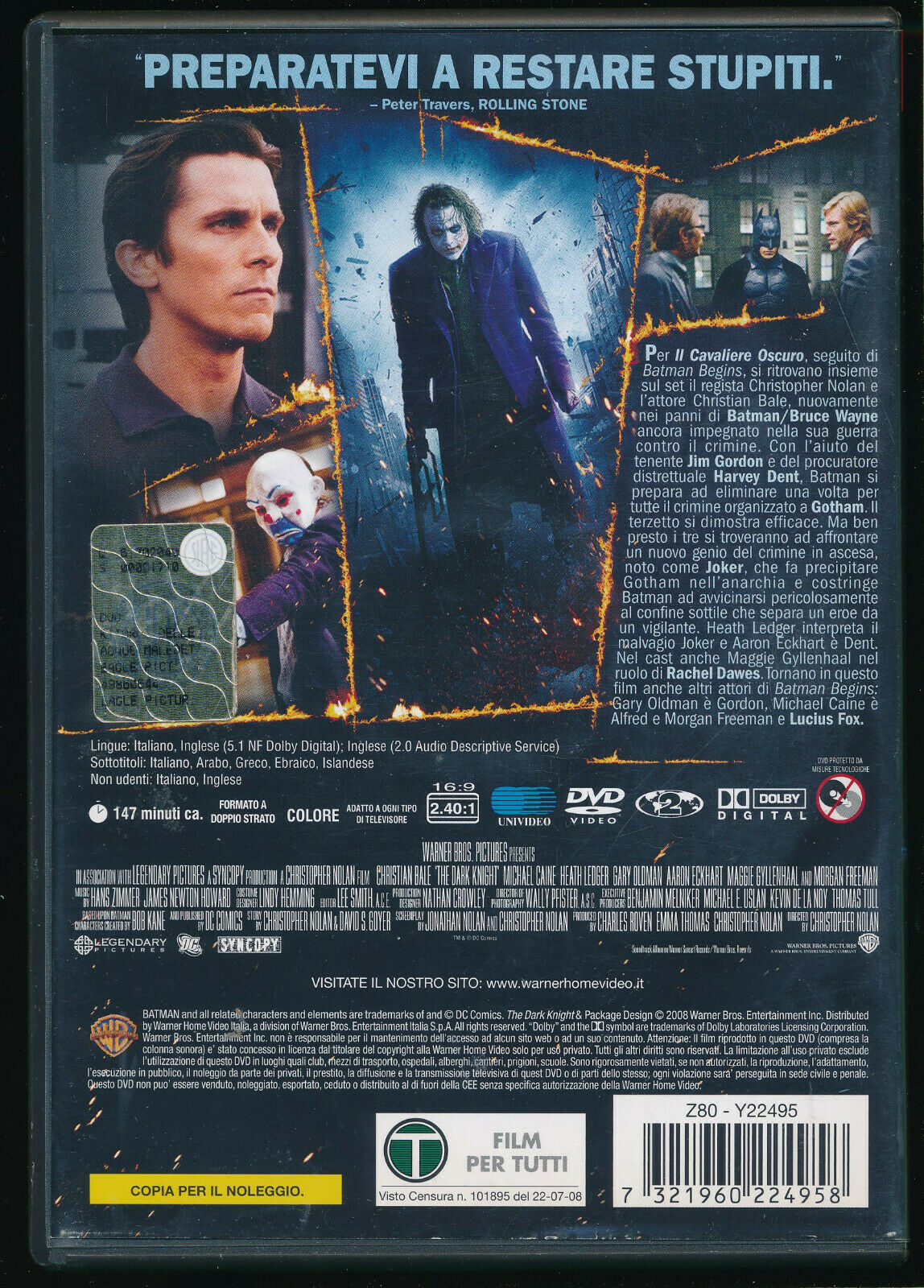EBOND Il Cavaliere Oscuro DVD Ex Noleggio D554328
