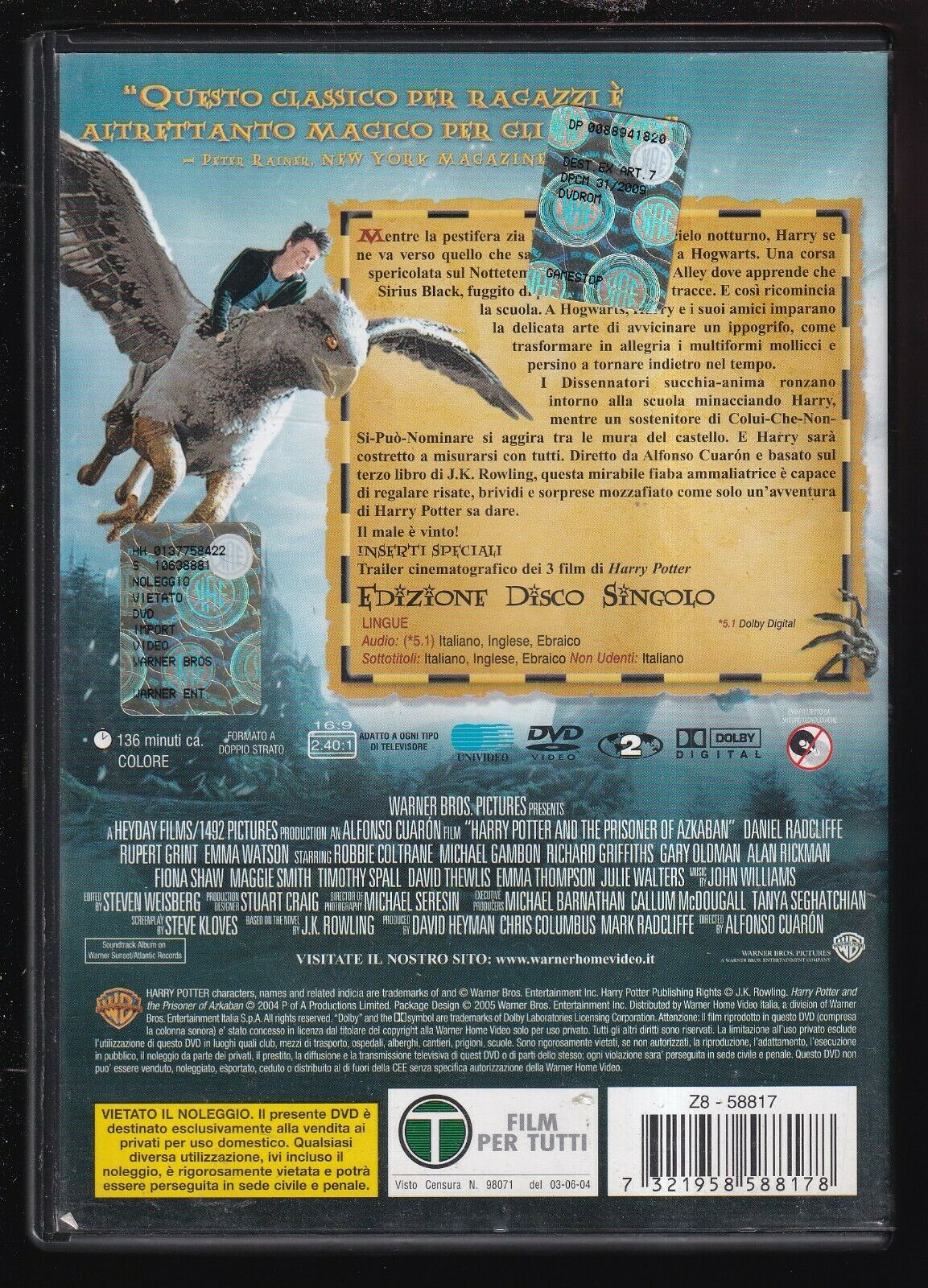 EBOND Harry Potter e Il Prigioniero Di Azkaban DVD D554822