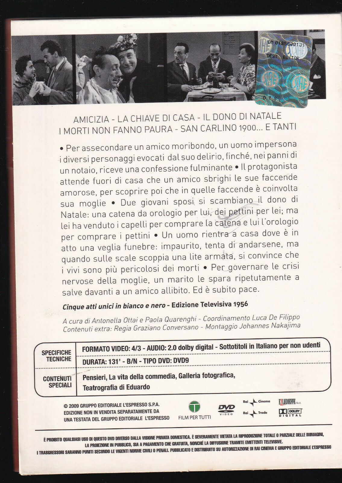 EBOND Le Commedie Di Eduardo Cinque Atti Unici In Bianco e Nero DVD D556247