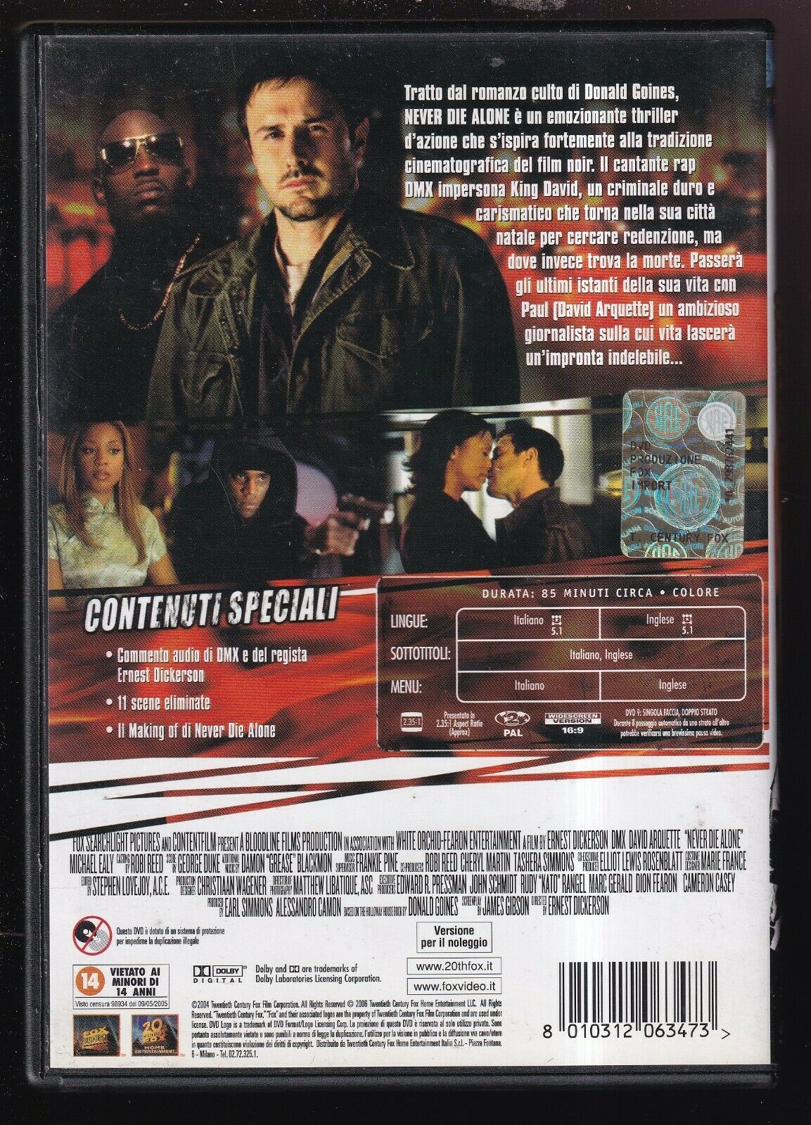 EBOND Never Die Alone DVD Ex Noleggio D556858