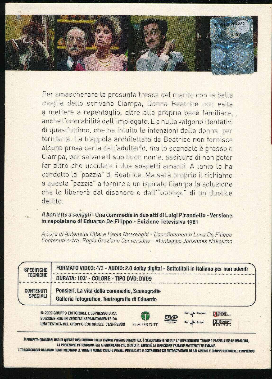 EBOND Il Berretto a Sonagli DVD Editoriale D557538