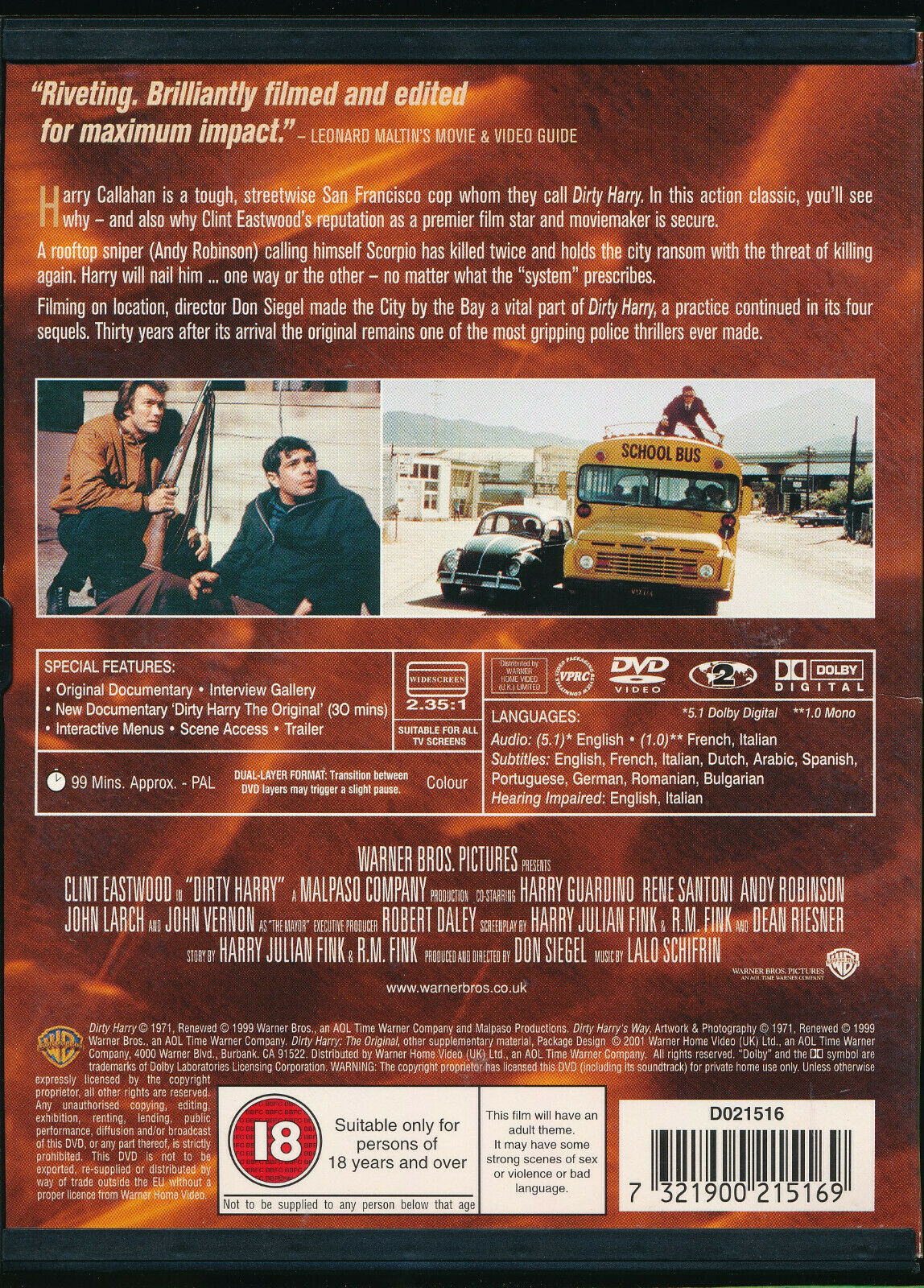 EBOND Dirty Harry DVD Snapper Special Edition Uk D559720