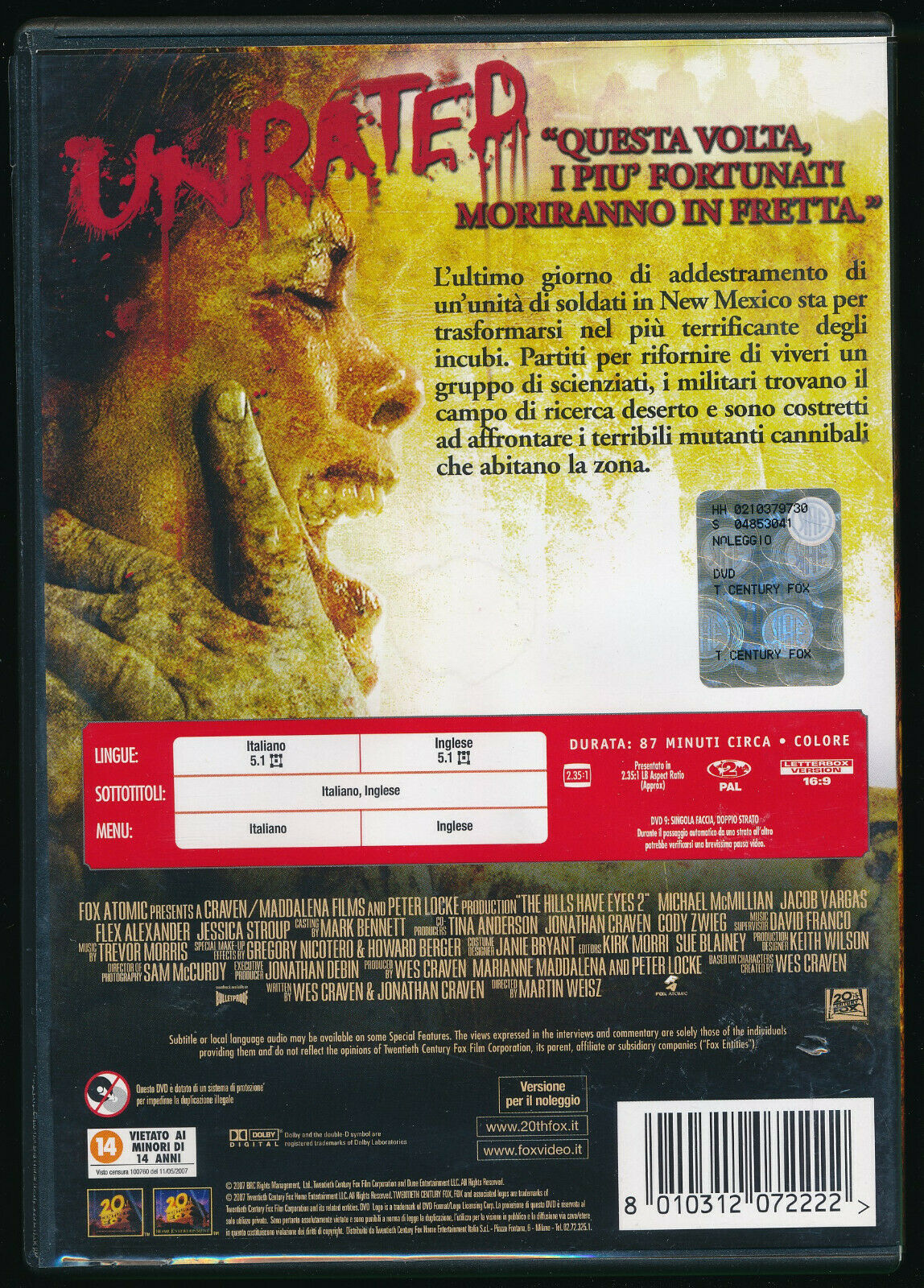 EBOND Le Colline Hanno Gli Occhi 2 DVD Ex Noleggio D561106