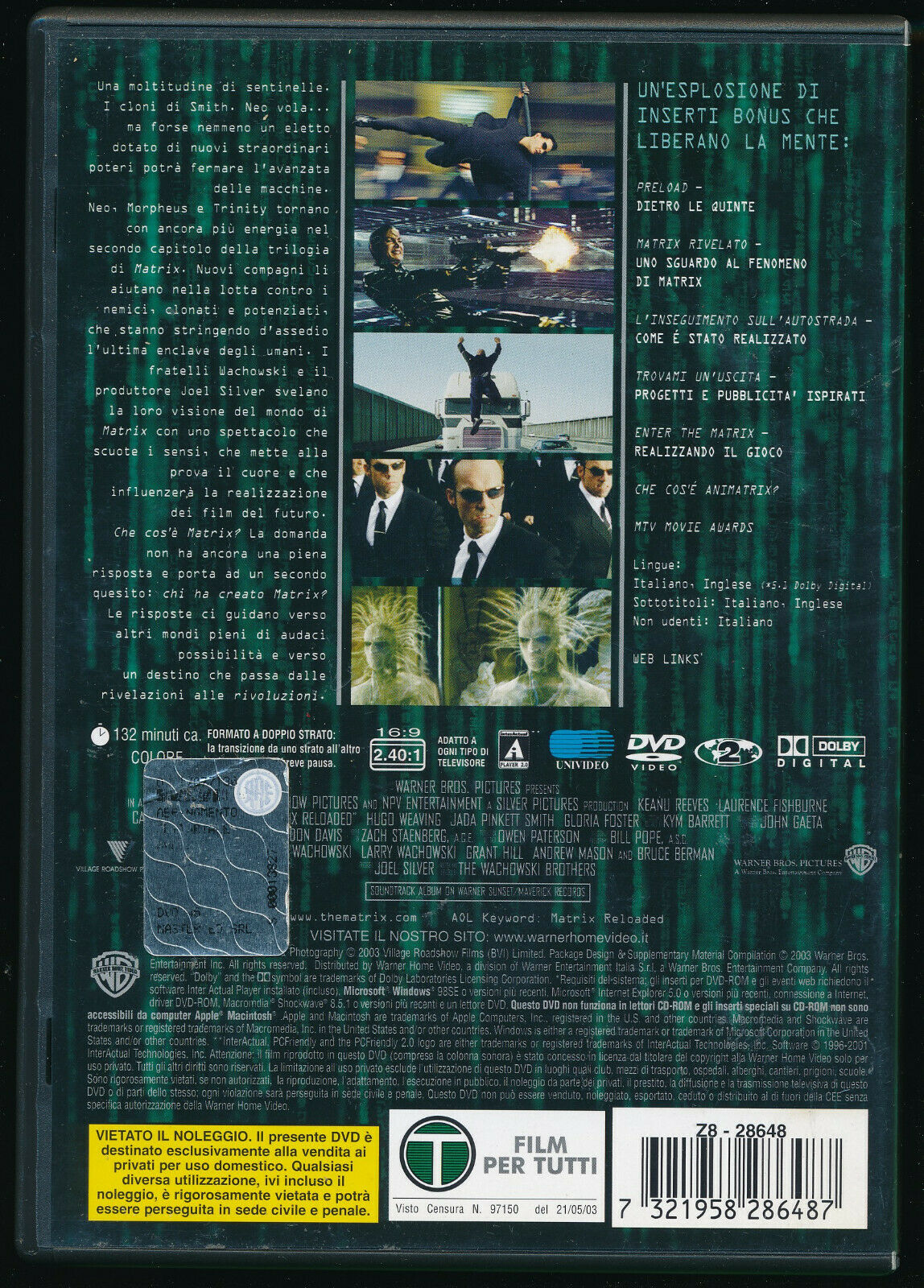 EBOND Matrix Reloaded DVD D561130