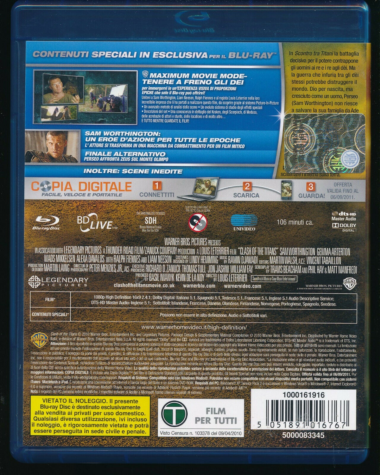 EBOND Scontro Tra Titani BLURAY + DVD BLURAY BLURAY BLURAY D561728