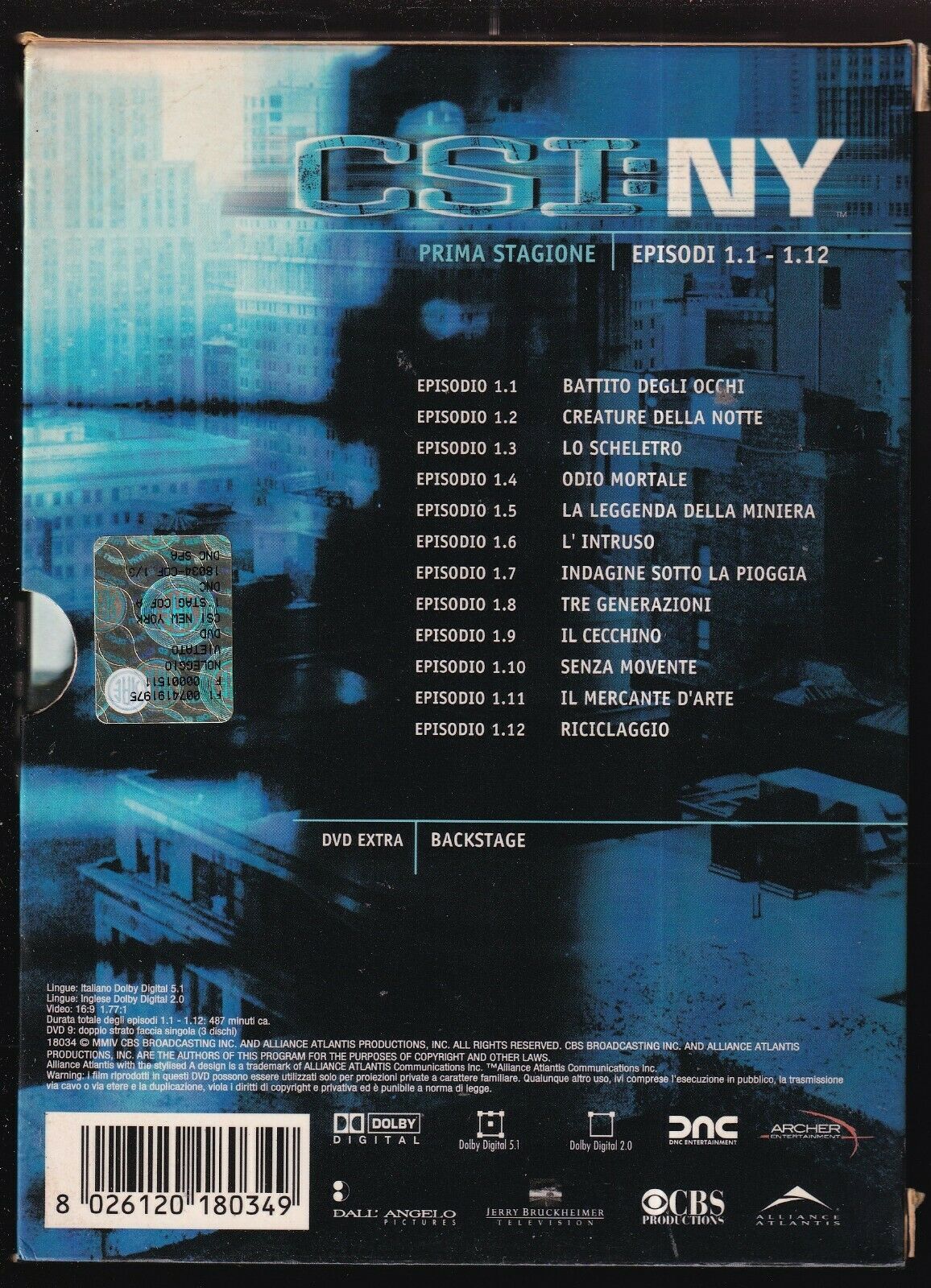 EBOND C.s.i. New York - Stagione 01 Vol.01 (eps 01-12) (3 DVD) D564818