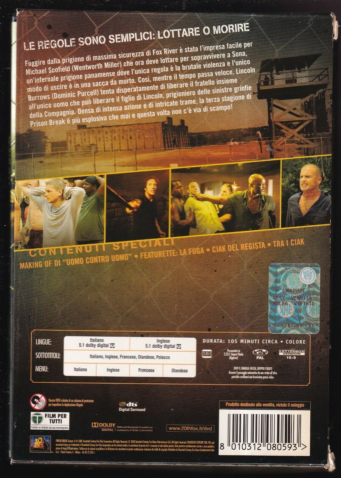 EBOND Prison Break Stagione 3 Completa Slimcase DVD D565222