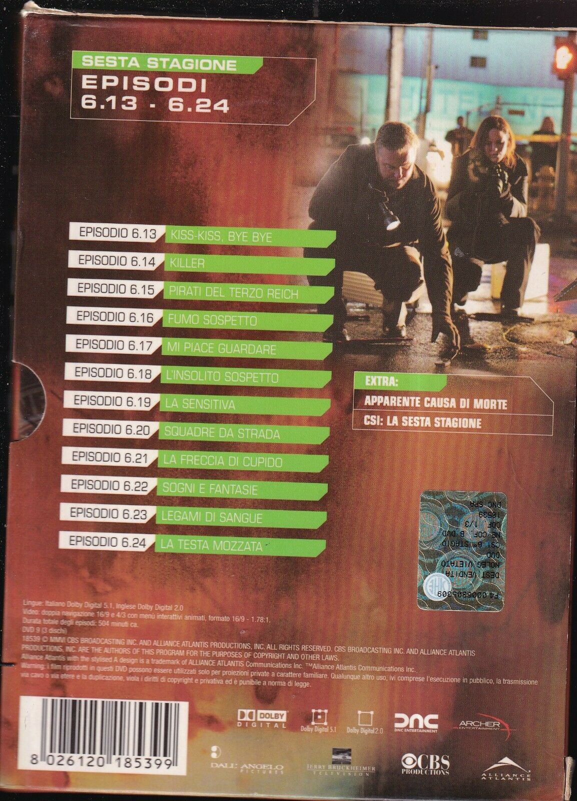 EBOND Csi Crime Scene Investigation Stagione 6. Vol. 2 (3 DVD) D565226