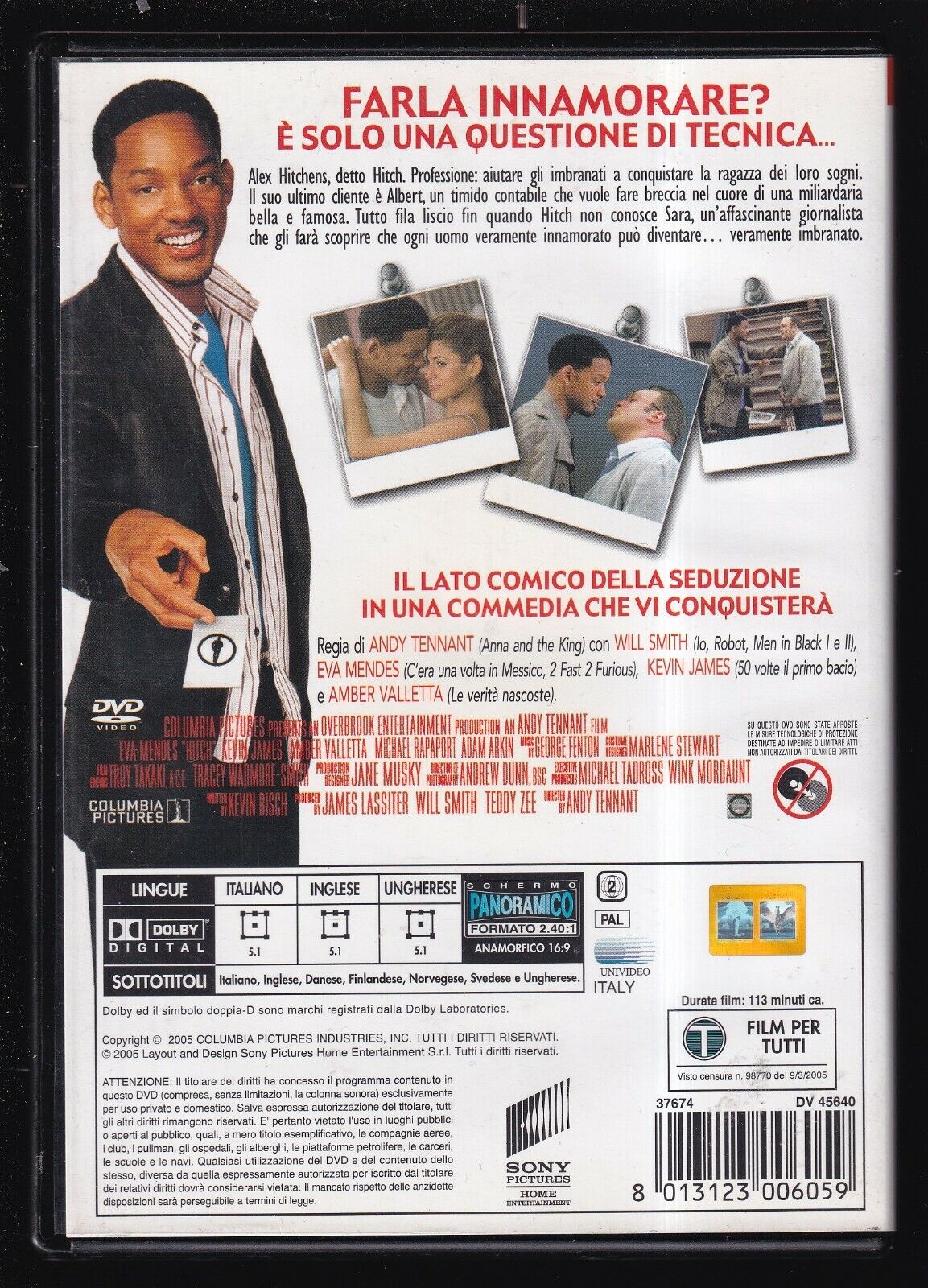 EBOND Hitch Lui Si Che Capisce Le Donne DVD Ex Noleggio D566731