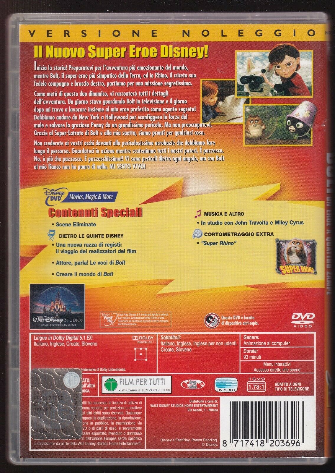 EBOND Bolt - Un Eroe A Quattro Zampe DVD Ex Noleggio D566925