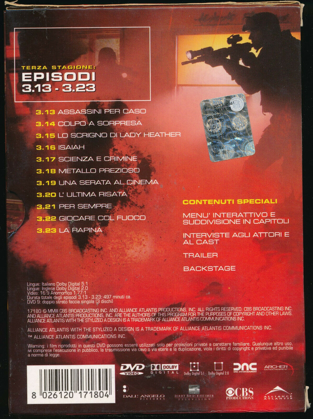 EBOND Csi. Crime Scene Investigation Stagione 3 DVD D567054