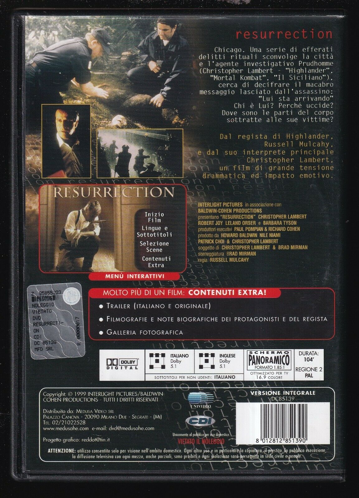 EBOND Resurrection Con Christopher Lambert DVD D570532