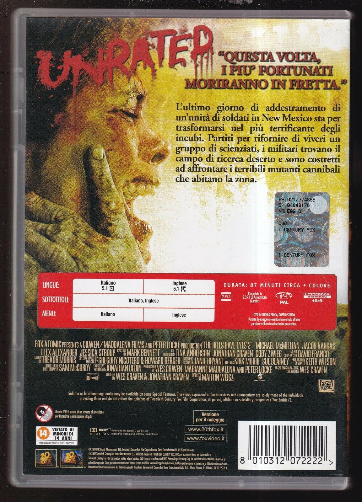 EBOND Le Colline Hanno Gli Occhi 2 DVD Ex Noleggio D570607