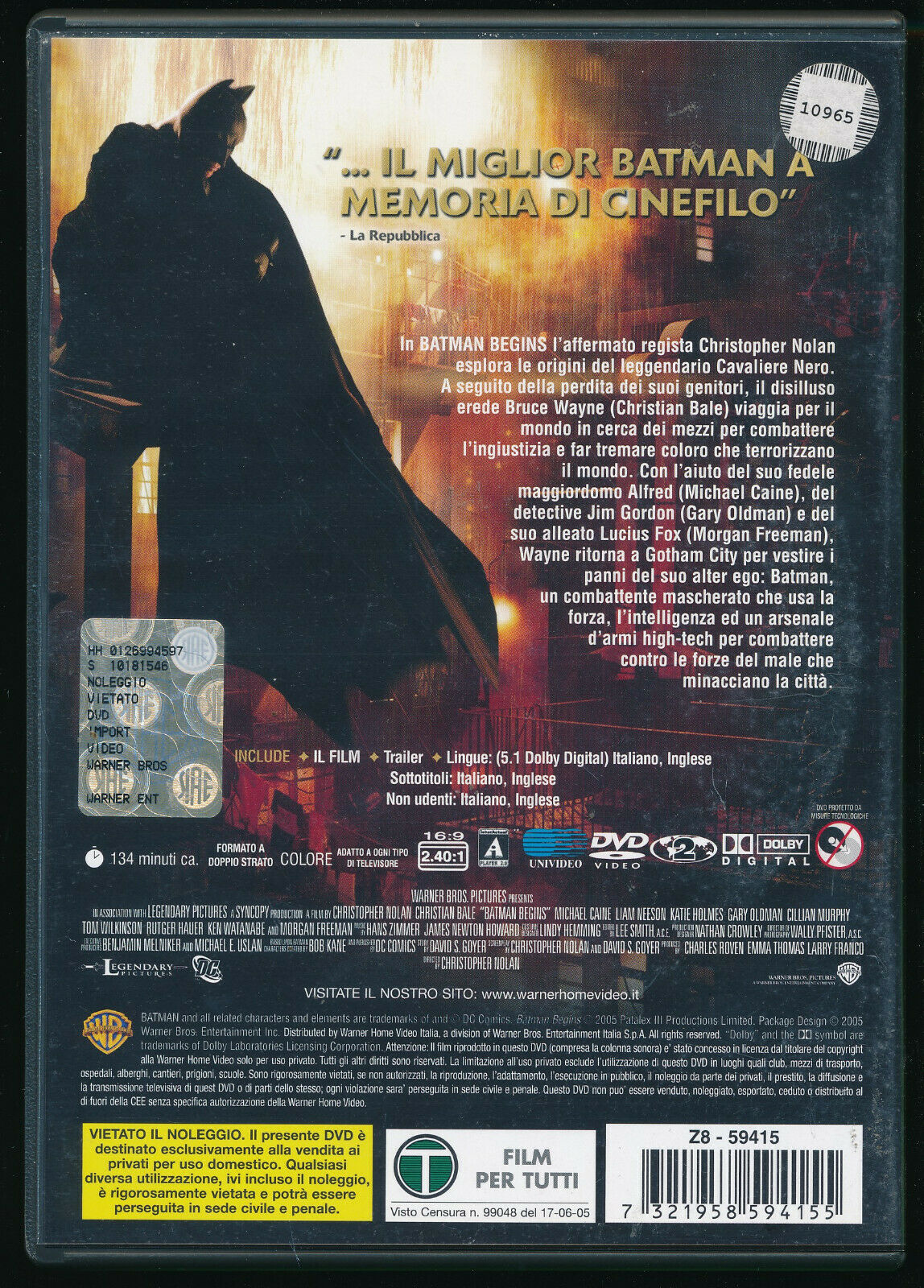 EBOND Batman Begins DVD Ex Noleggio D570923