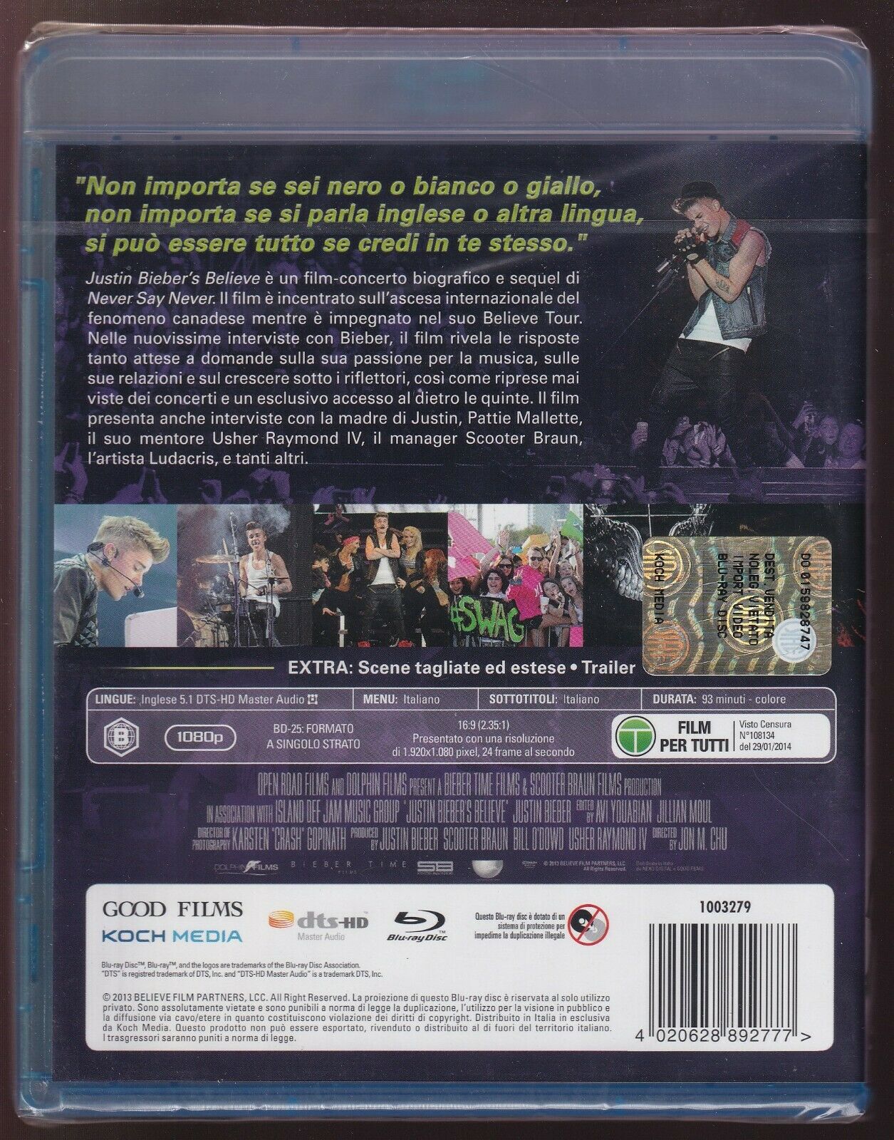 EBOND Justin Bieber's Believe BLURAY BLURAY D572602